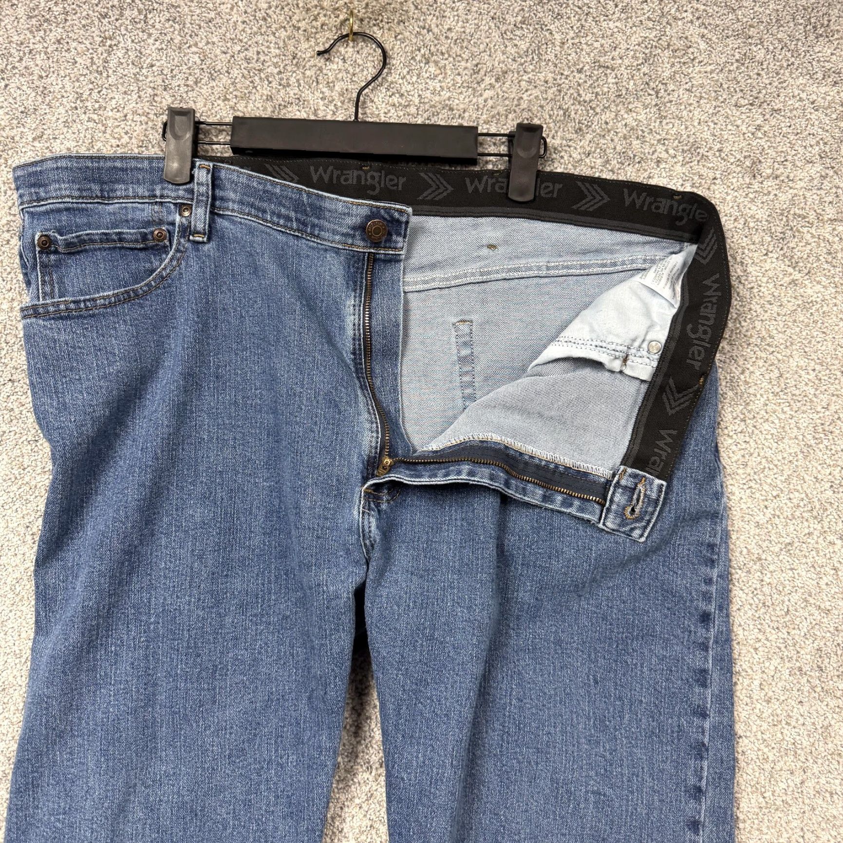 Wrangler Wrangler Jeans Men 40x29.5 Blue Denim Baggy Straight Leg Comfort Flex Waistband 5-Pocket Regular Rise Jeans Size US 40 / EU 56 - 4 Thumbnail