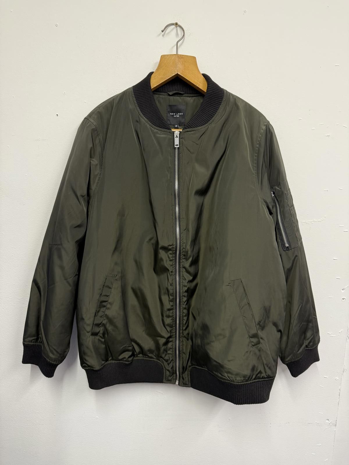 New Look New Look Olive Green Bomber Jacket Size XXL / US 16-18 / IT 52-54 - 1 Thumbnail