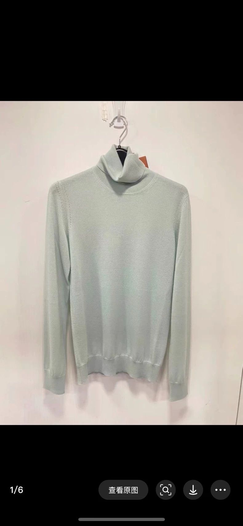 Loro Piana LORO PIANA Gray-green high collar base cashmere sweater Size S / US 4 / IT 40 - 6 Thumbnail