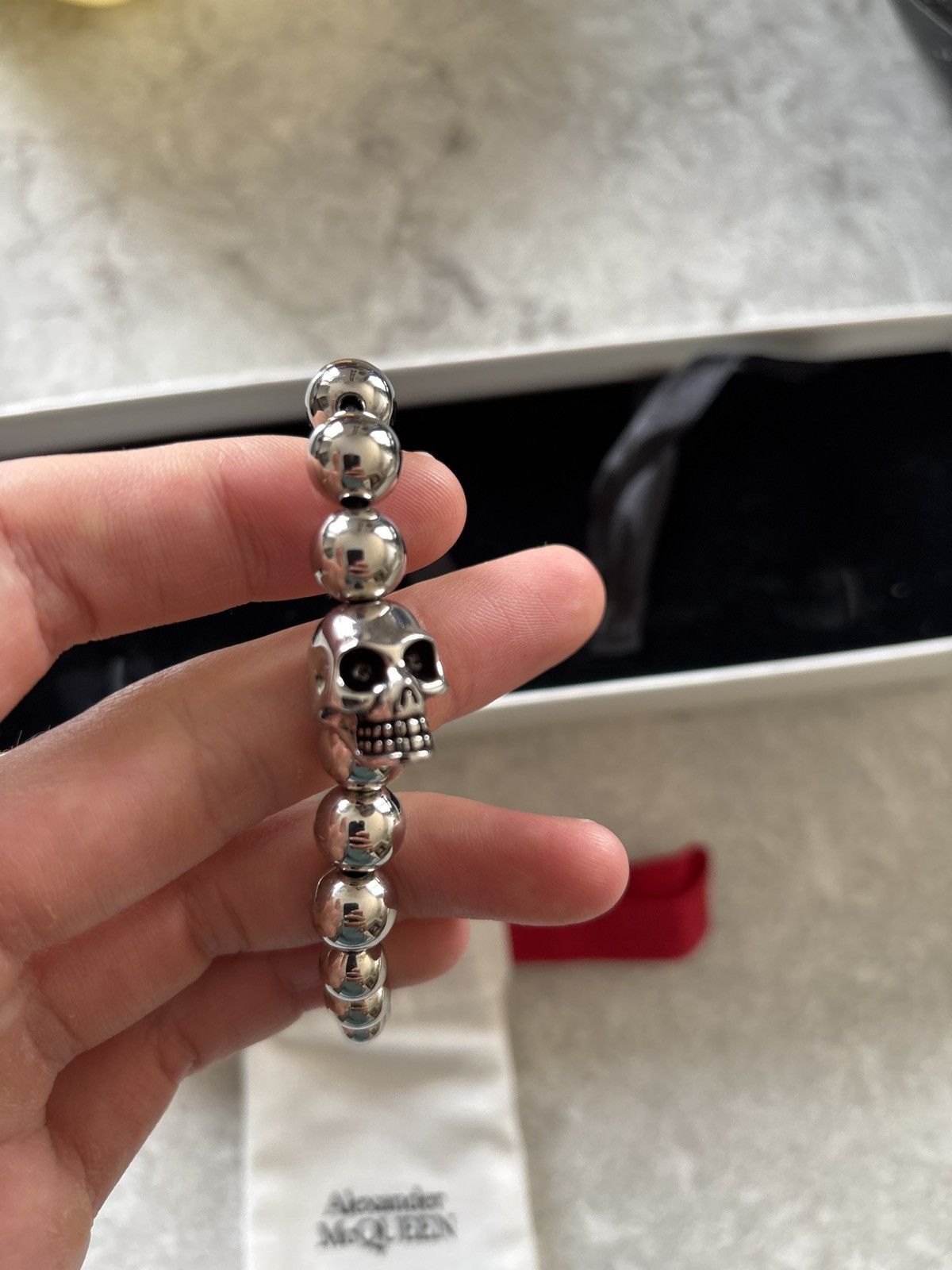 Alexander McQueen Alexander Mcqueen Silver Skull Bracelet Size ONE SIZE - 4 Thumbnail