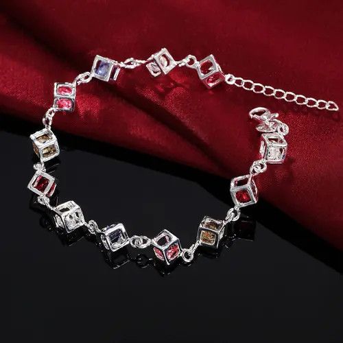 Jewelry Vibrant Multicolor Cubic Bracelet Size ONE SIZE - 4 Thumbnail
