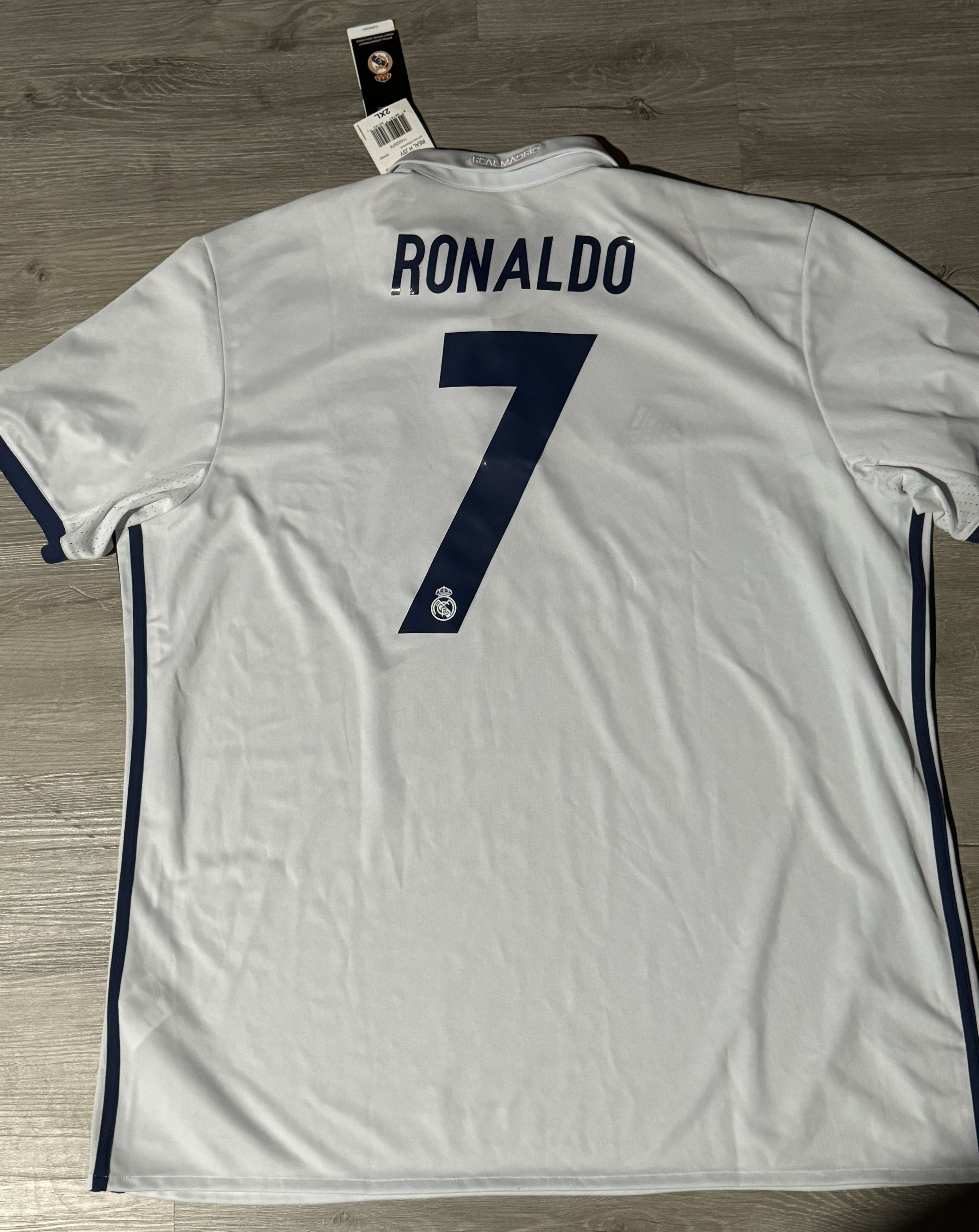 image of Adidas x Real Madrid Ronaldo Real Madrid 16/17 Home Soccer Jersey 2Xl Sku S94992 in White, Men's