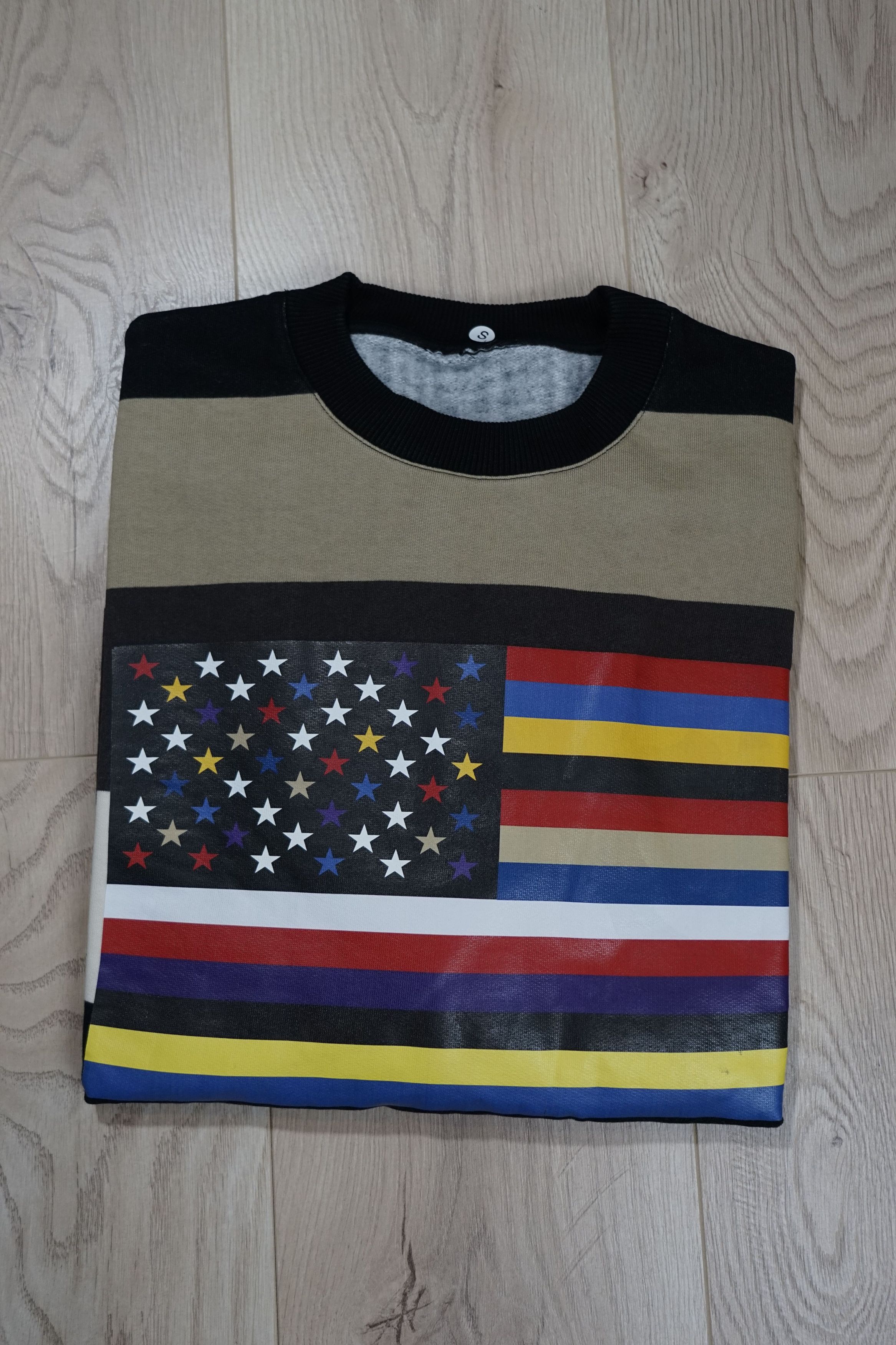 Givenchy SS14 TISCI Runway Multi Strip Flag Oversized Sweat RRP $795 Size US S / EU 44-46 / 1 - 10 Thumbnail