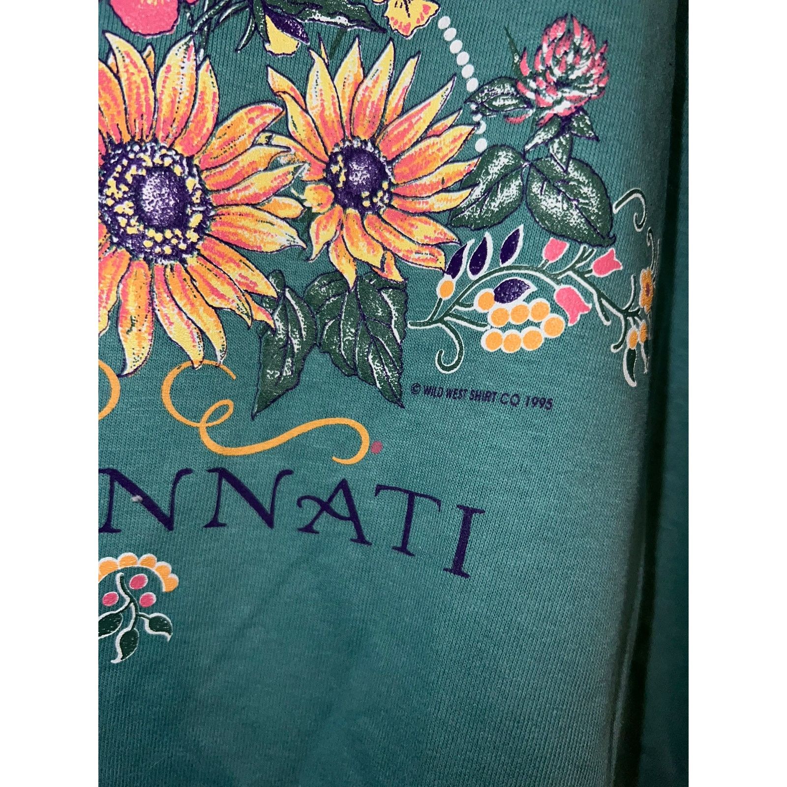 Jerzees 90s Vintage Cincinnati Garden Butterfly Green Shirt VTG M Size US M / EU 48-50 / 2 - 5 Thumbnail