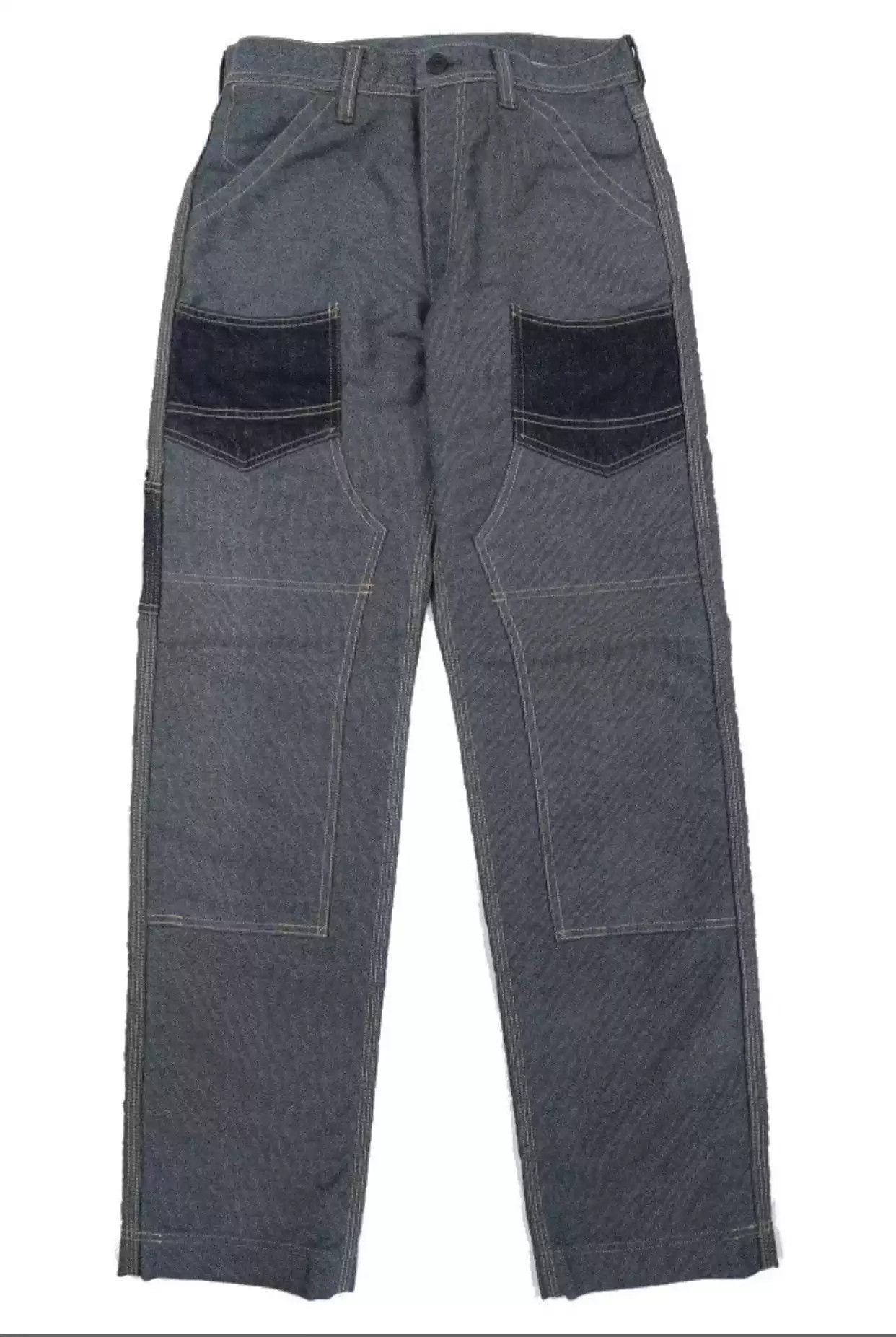 image of Freewheelers Derrickman Pepper Salt Well Overalls in Black, Men's (Size 32)