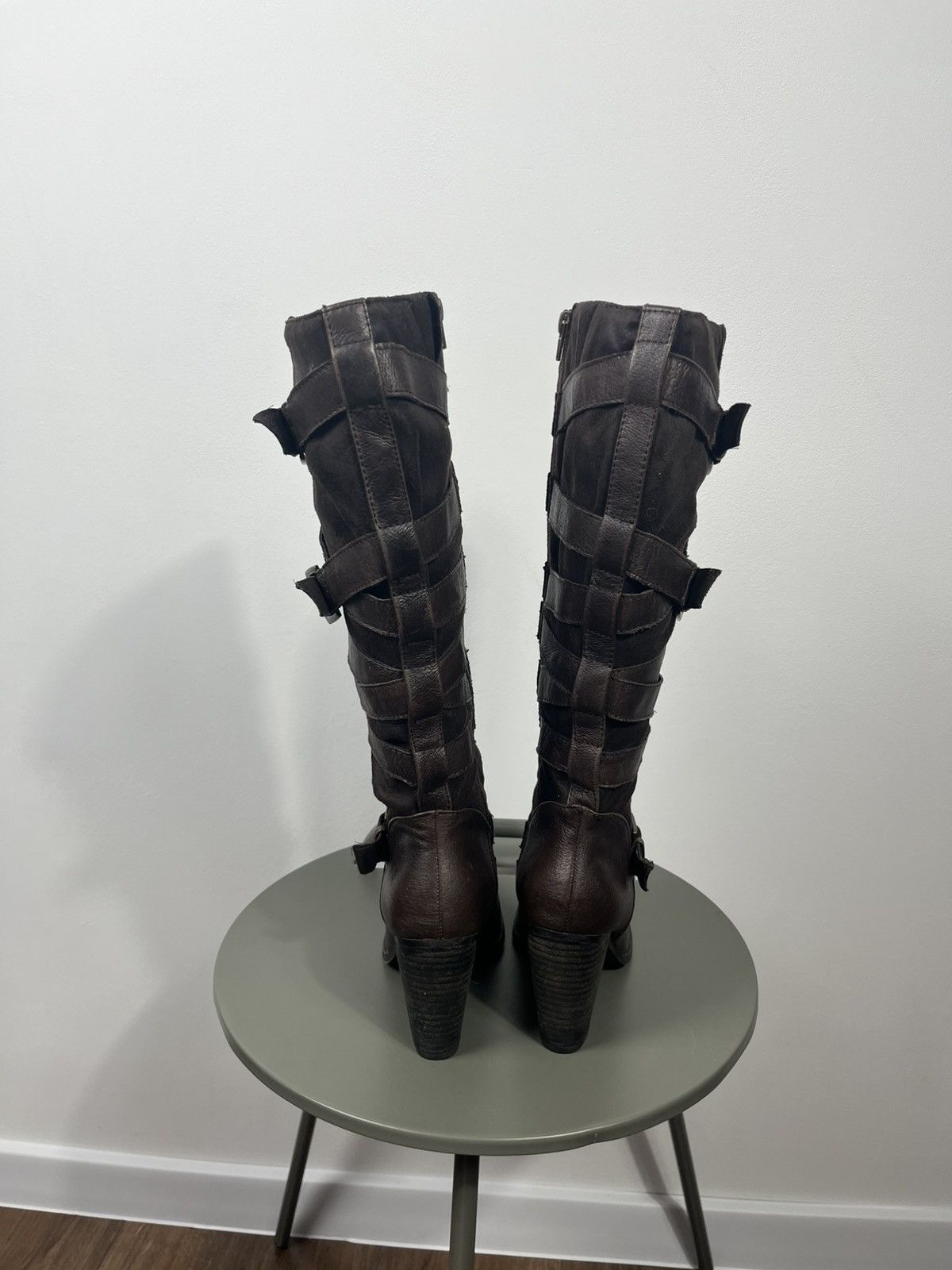 Other Womens Brown Leather Buckle Knee High Boots EU 37 Size US 6.5 / IT 36.5 - 6 Thumbnail