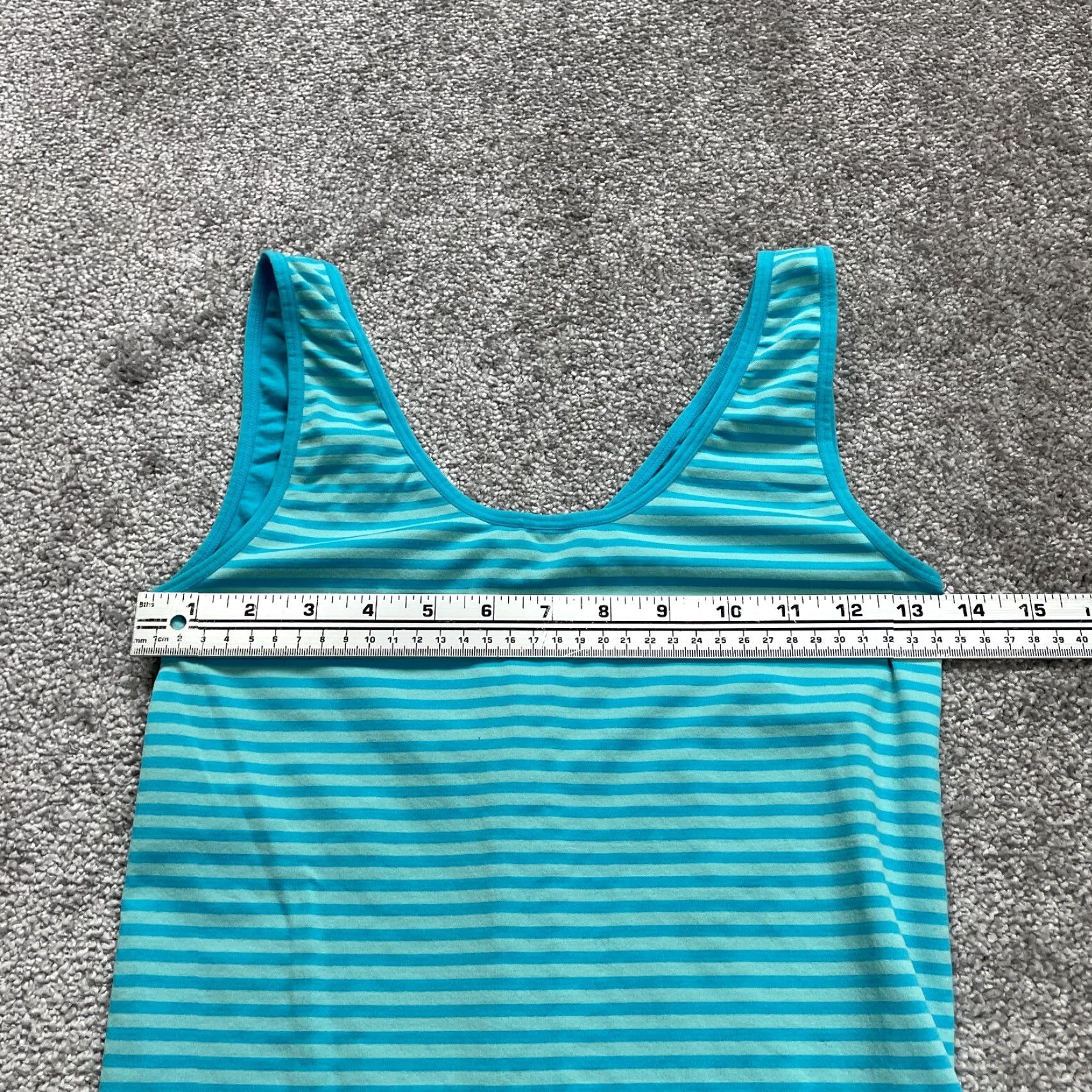 Vintage Womens Activewear Tank Top - Athletic Blue Striped Scoop Neck, Size S, Lightweight, Sleeveless Size S / US 4 / IT 40 - 4 Thumbnail