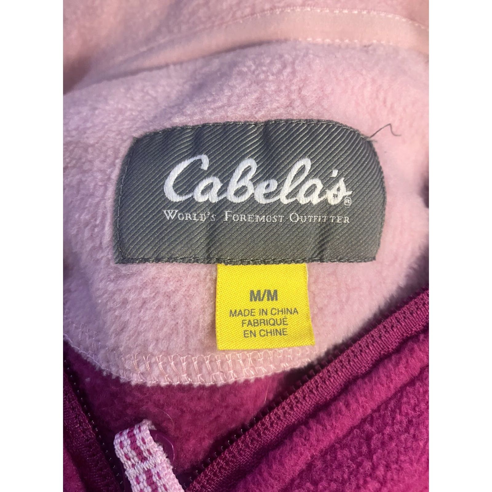 Vintage **Cabela's Women Pink Outdoor Mid-Length Fleece Vest Sz Medium** User: Cabela's Women Pink Outdoor Mid-Length Fleece Vest Sz Medium Size M / US 6-8 / IT 42-44 - 4 Thumbnail
