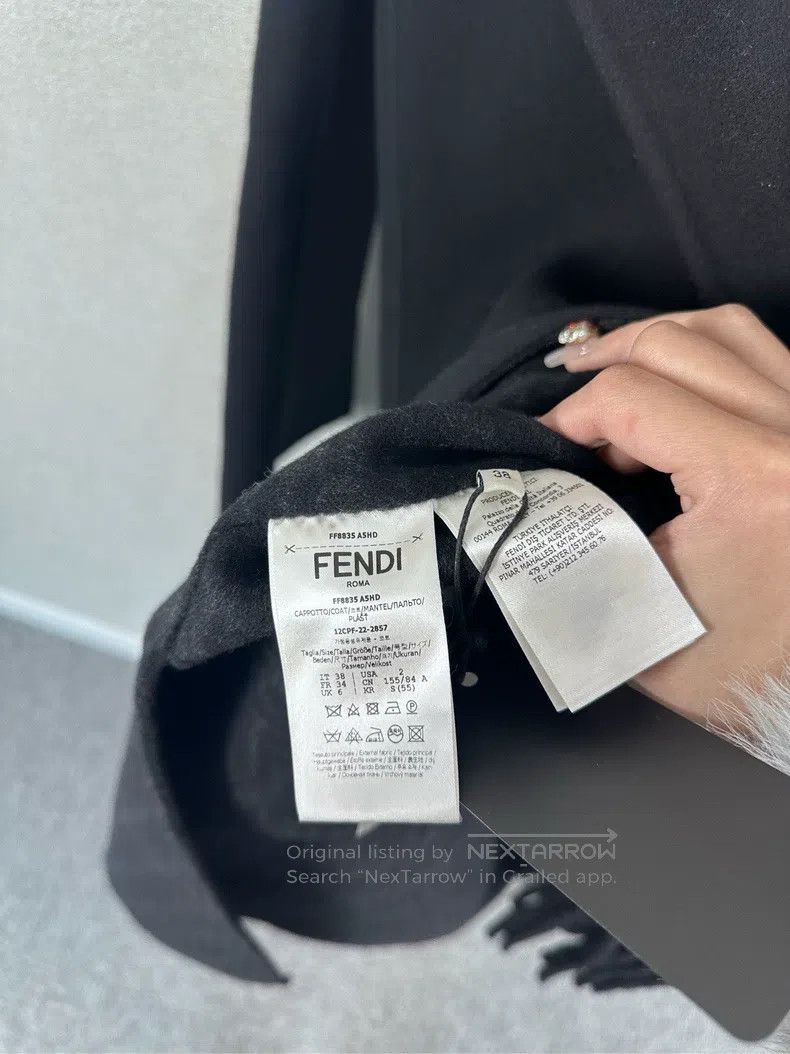 Fendi Fendi Black long coat Size XXS / US 00 / IT 34 - 5 Thumbnail