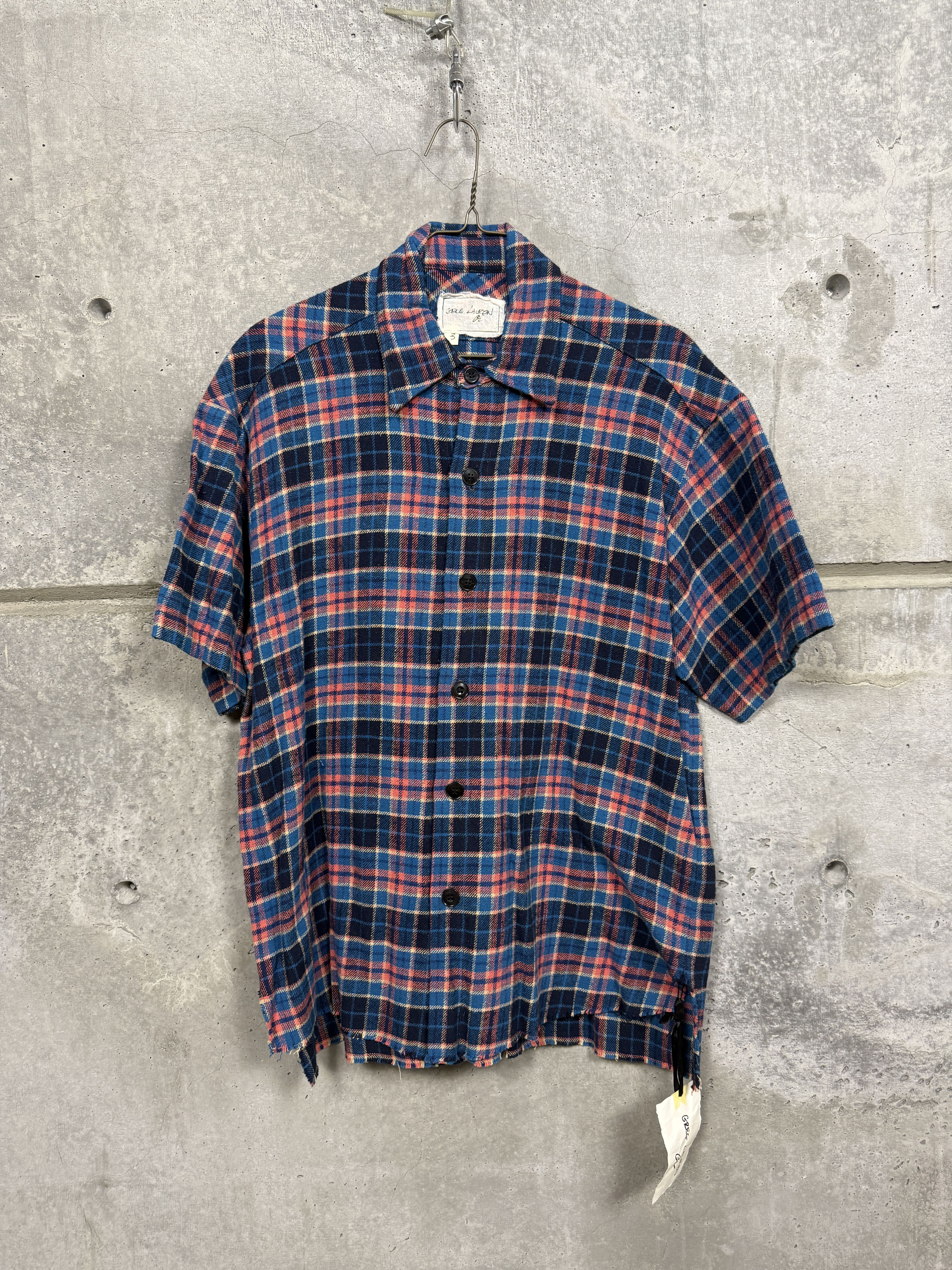 Greg Lauren $795 Greg Lauren Plaid Short Sleeve Shirt Size US L / EU 52-54 / 3 - 4 Thumbnail