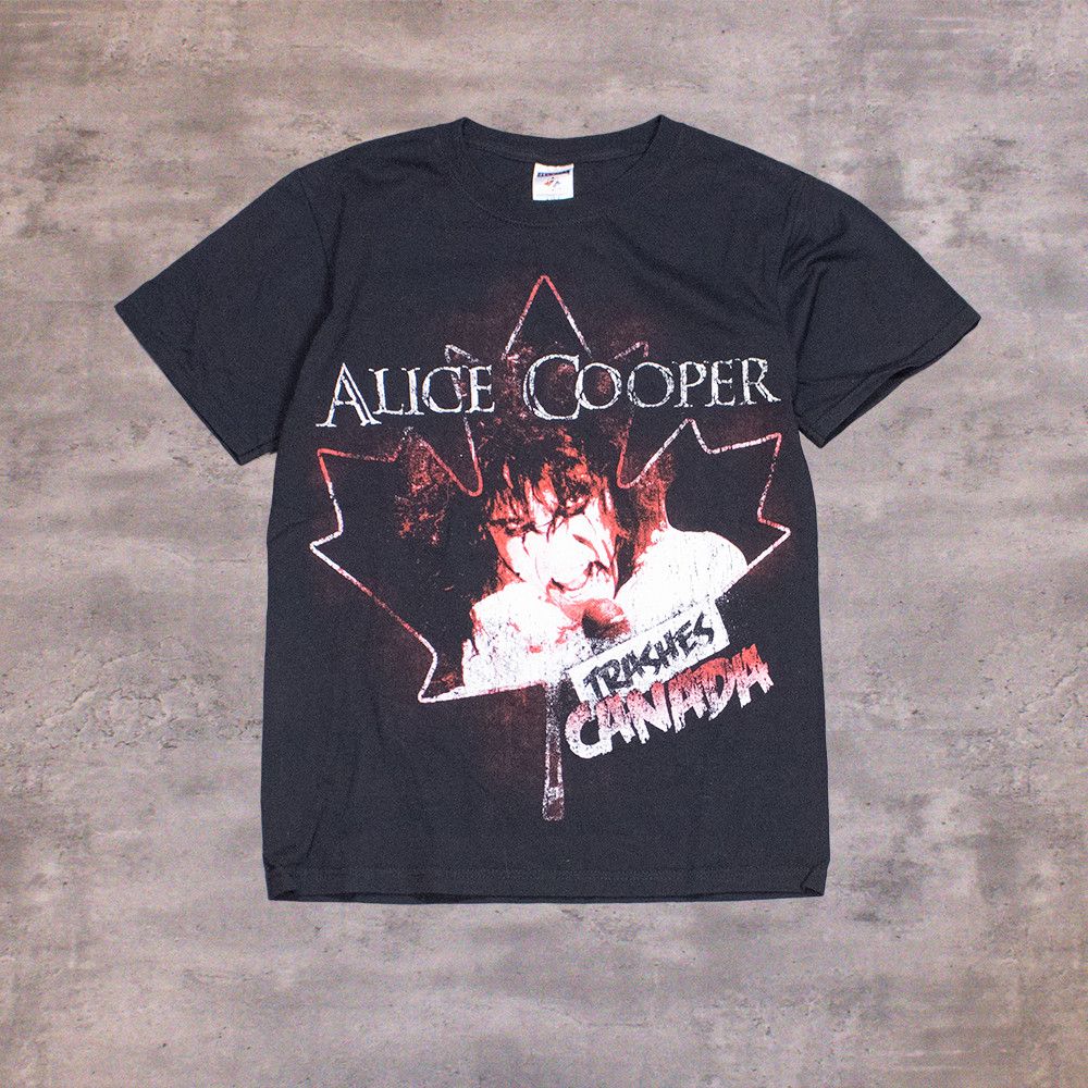Band Tees × Jerzees × Vintage Y2K 2000's Alice Cooper Trashes Canada Tour Black T-Shirt Size US M / EU 48-50 / 2 - 1 Thumbnail
