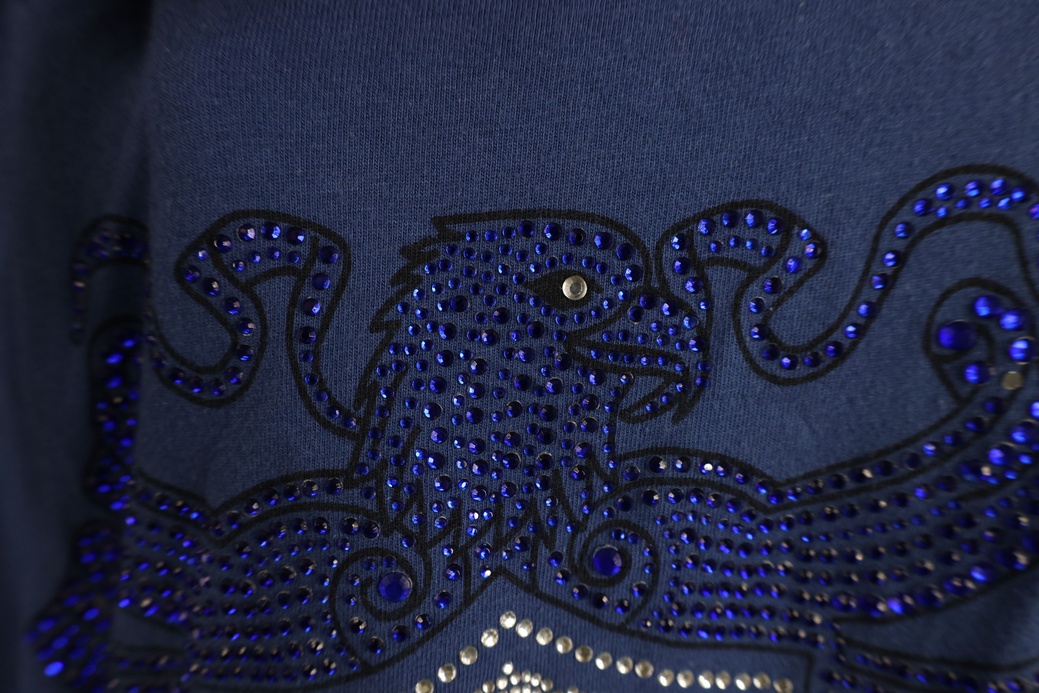 Harley Davidson Vintage Y2K Harley Davidson Sequined Eagle T-Shirt Blue Size M / US 6-8 / IT 42-44 - 9 Thumbnail