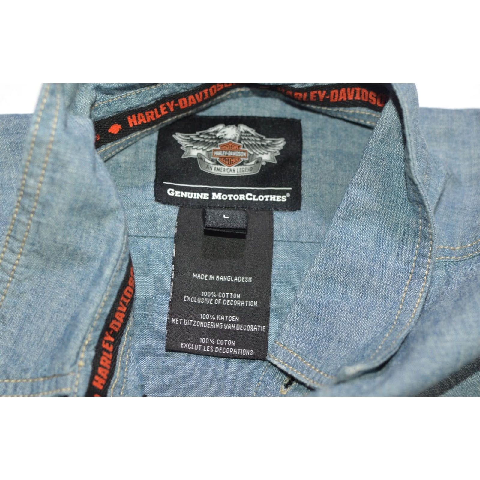 Harley Davidson Harley-Davidson Big Back Logo Chest Pocket Denim Vest Gilet L Mens Blue Cotton 100% Denim Pocket Vest Harley-Davidson Shirt? Size US L / EU 52-54 / 3 - 6 Thumbnail