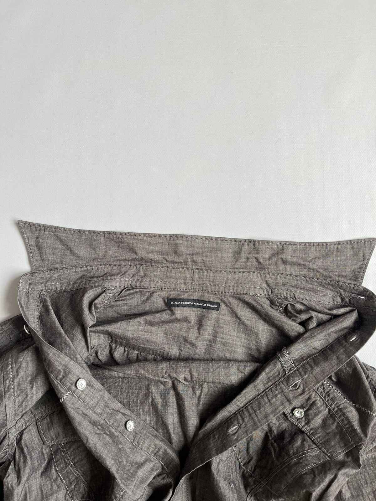 Marithe + Francois Girbaud × Vintage Le Jean De Marithe Francois Girbaud Men Grey Button Up Shirt Size US L / EU 52-54 / 3 - 6 Thumbnail