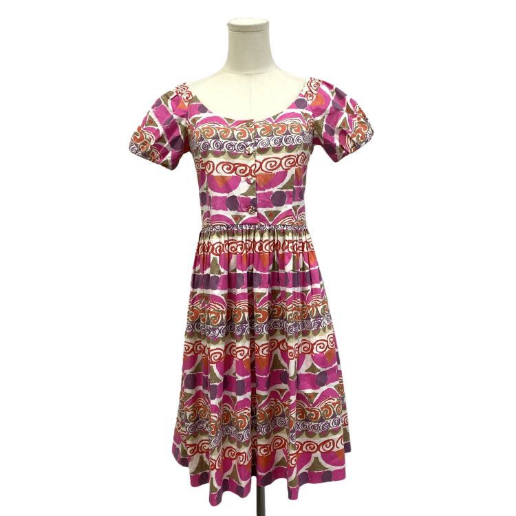Prada Prada Pink Patterned Mini Dress Size 40 Size S / US 4 / IT 40 - 1 Thumbnail