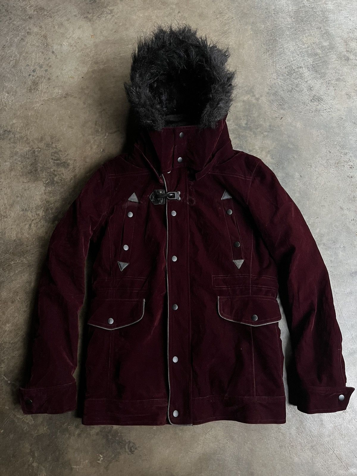 JAPANESE SEMANTIC DESIGN VELVET FUR BONDAGE JACKET VKEI PUNK