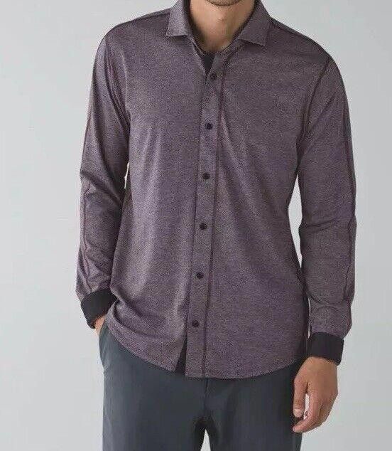 Designer Lululemon Rival Button Up Heathered Black Cherry / Black Size US M / EU 48-50 / 2 - 1 Thumbnail