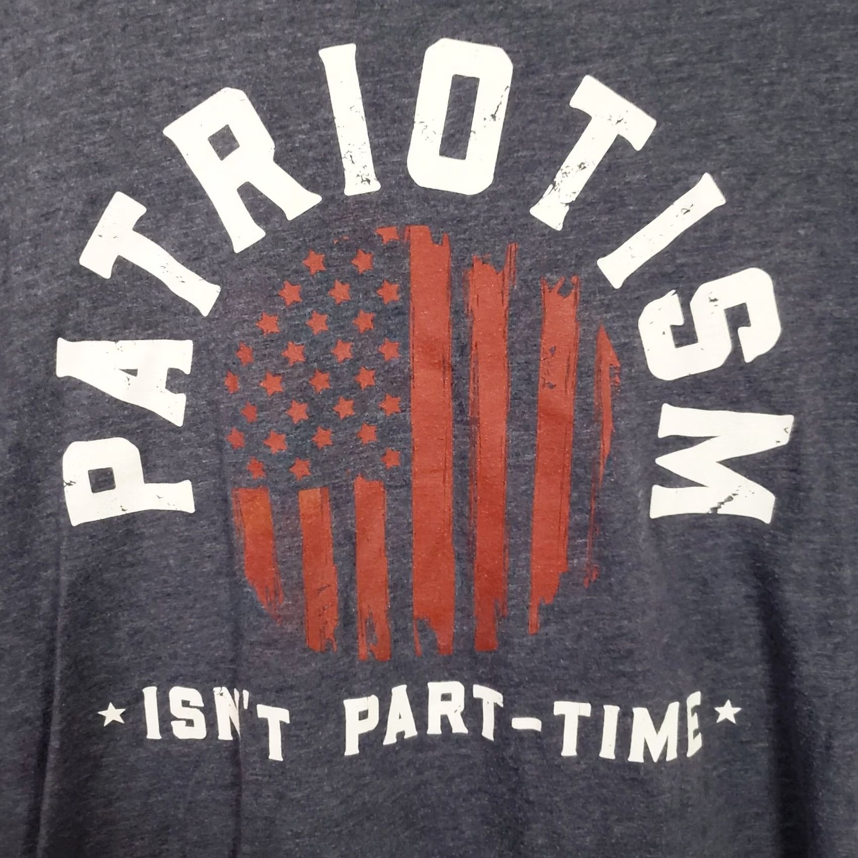 Vintage Nine Line Apparel Shirt Mens L Blue Short Sleeve Patriotism Isn't Part Time Flag USA Patriot Military 90s? Size US L / EU 52-54 / 3 - 3 Thumbnail
