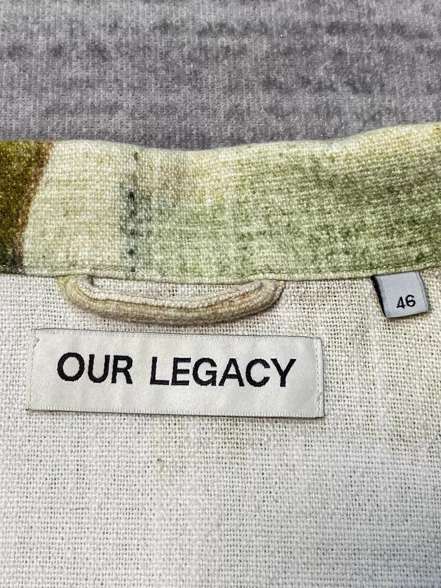 Our Legacy Our Legacy Oil Camo Psy Green Cuban Collar Shirt Size US S / EU 44-46 / 1 - 7 Thumbnail