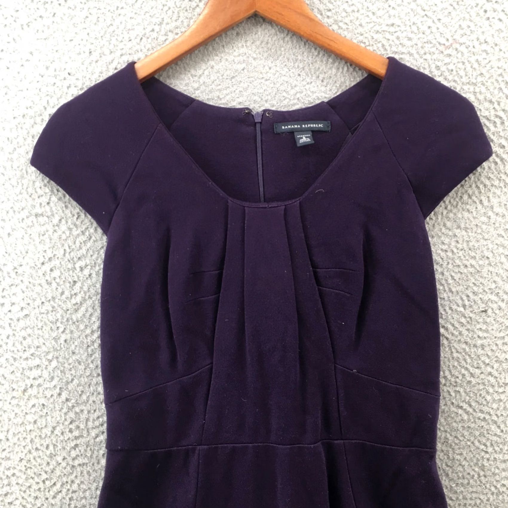 Banana Republic Banana Republic Stretch Sheath Dress Womens 6 Purple Cap Sleeve Back Zip Casual Dress Size M / US 6-8 / IT 42-44 - 2 Thumbnail