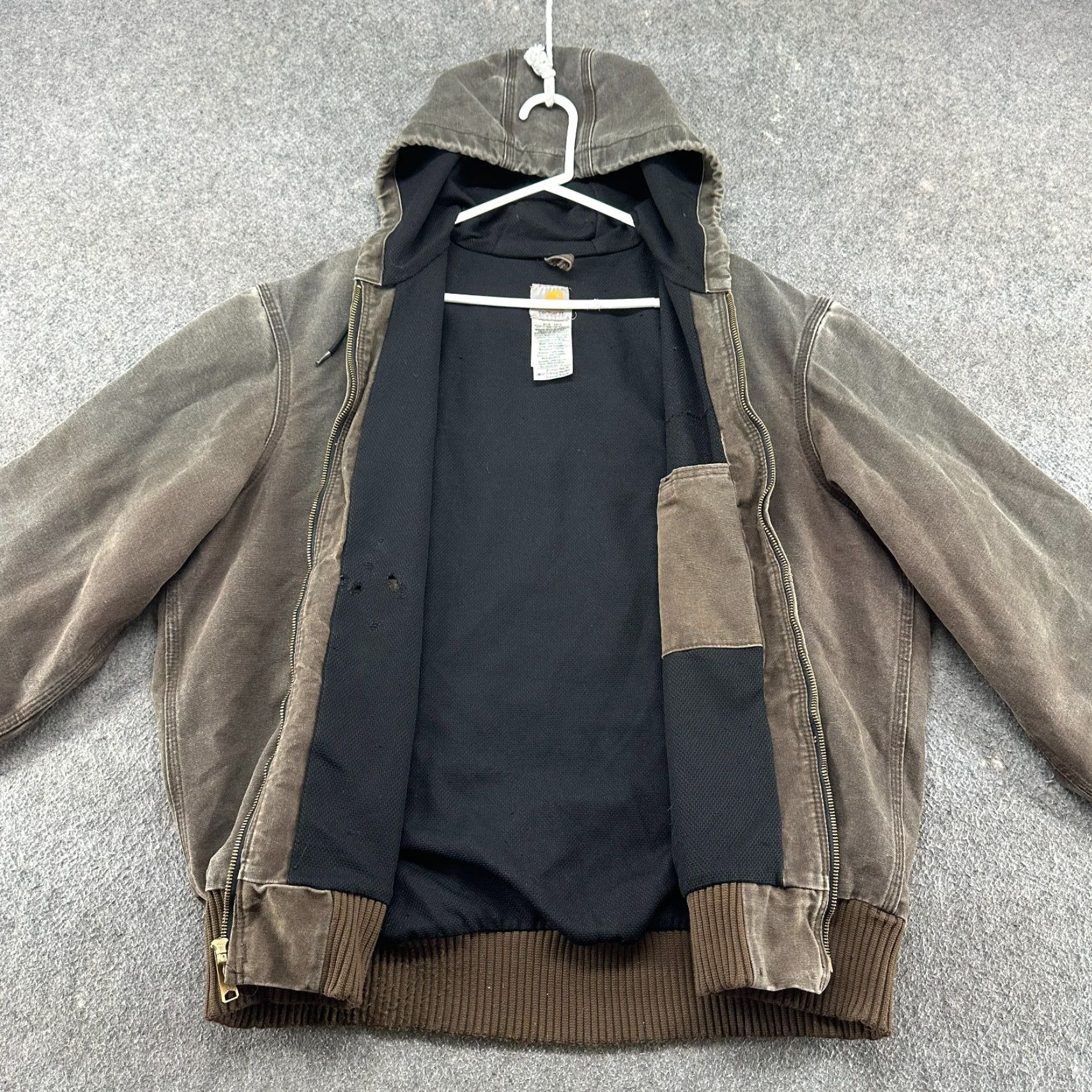 Carhartt VINTAGE Carhartt Jacket Men XL Brown Canvas Hooded Lined Chestnut J168 CHT Jacket Size US XL / EU 56 / 4 - 2 Thumbnail