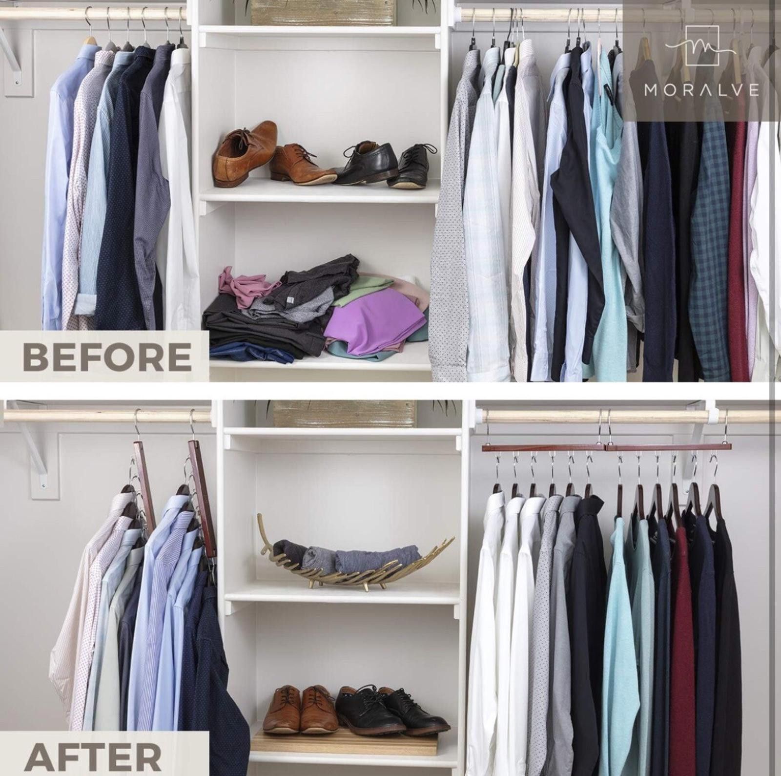 Other Space Saving Hangers Mahogany For Closet Organizer 2 Pack Size ONE SIZE - 4 Thumbnail