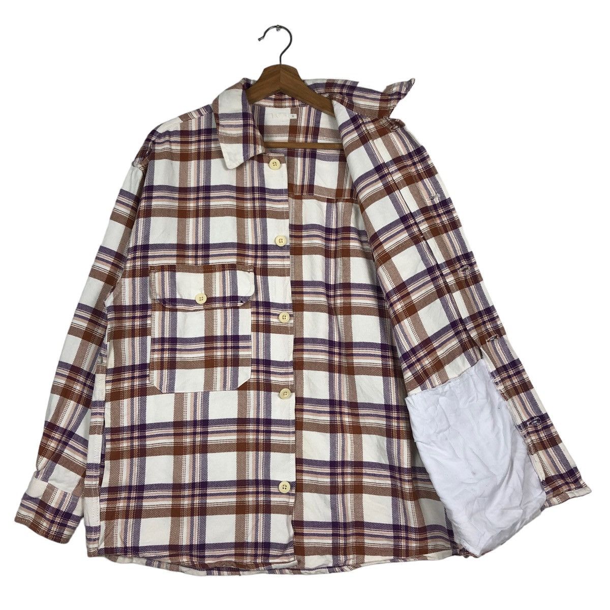 Vintage Flannel Shirt Jacket GU Japan Tartan Design Checked