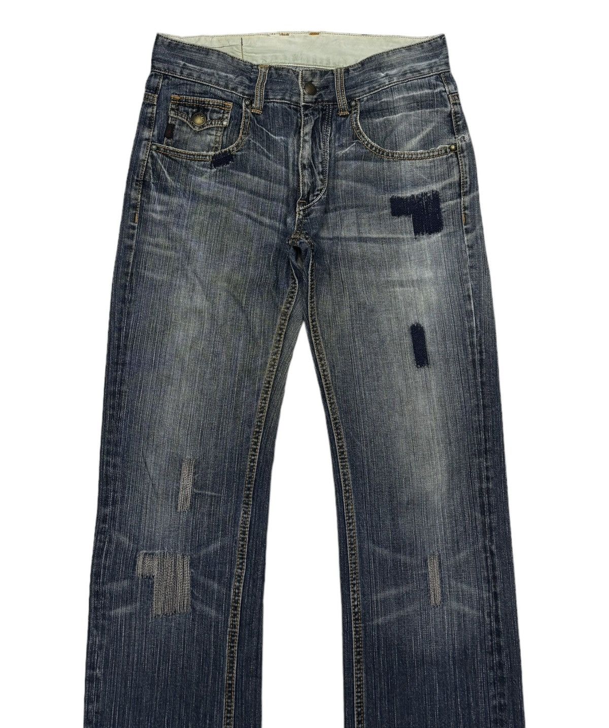 20471120 × Beauty Beast × Japanese Brand 291295=HOMME JAPANESE DISTRESSED DENIM JEANS RARE Size US 28 / EU 44 - 2 Thumbnail