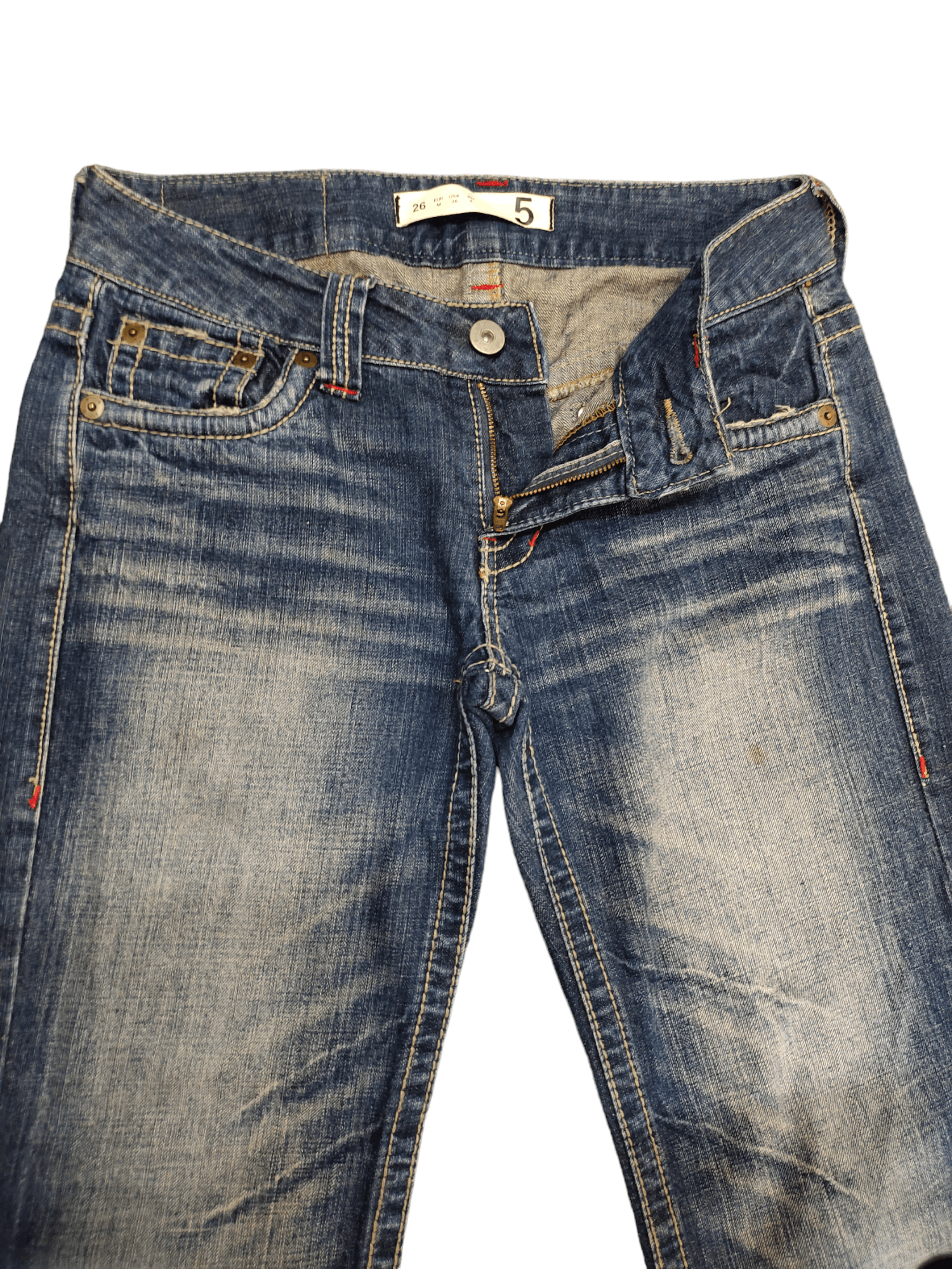 Le Grande Bleu (L.G.B.) Flare Jeans 5 Japan Distress Faded Low Rise Boot Cut Y2k Goa Size US 28 / EU 44 - 10 Thumbnail