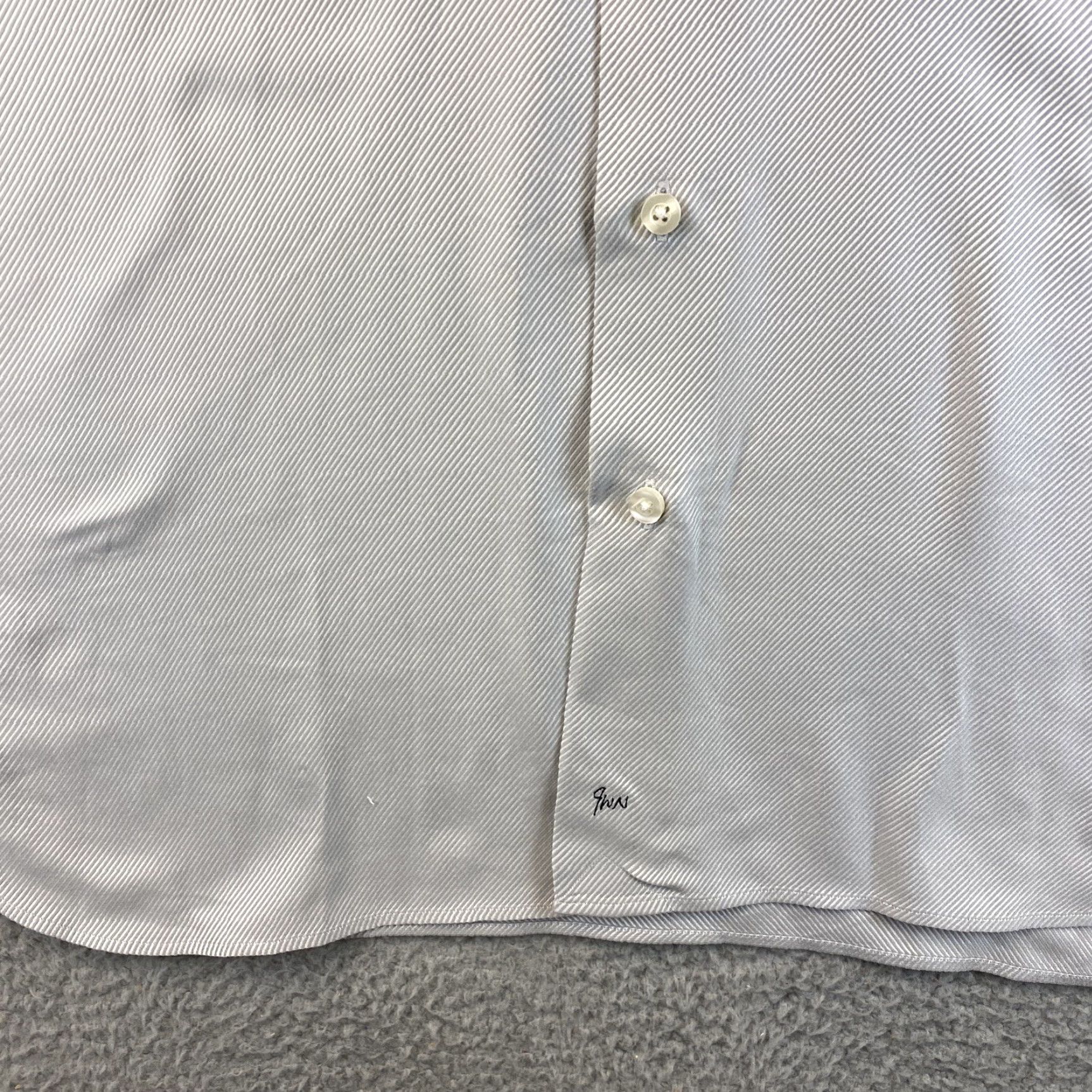 Nordstrom John W. Nordstrom Dress Shirt Mens 16.5 34 Gray 100% Cotton Button Pocket Dress Shirt Mens Regular Collar Point Cuff 46-39 Size 42R - 2 Thumbnail
