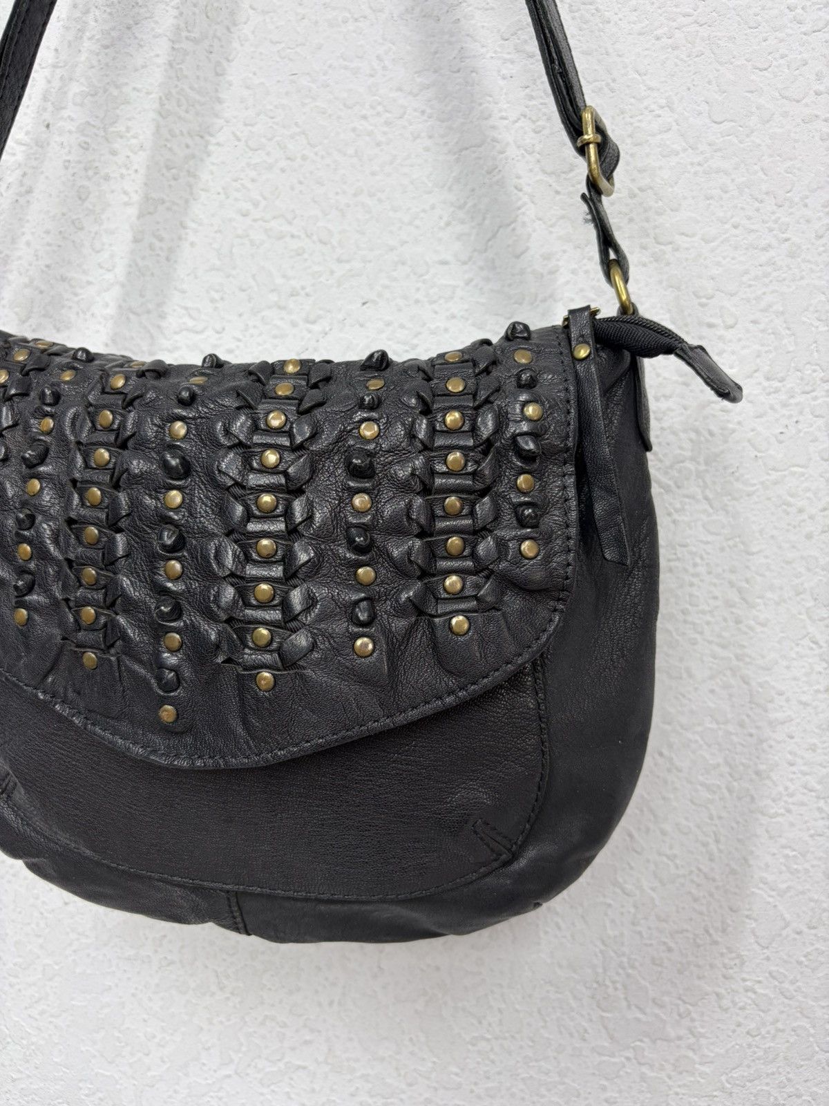 KMRii Vintage Studded Leather Shoulder Bag Y2K Punk Grunge Archive Size ONE SIZE - 8 Thumbnail
