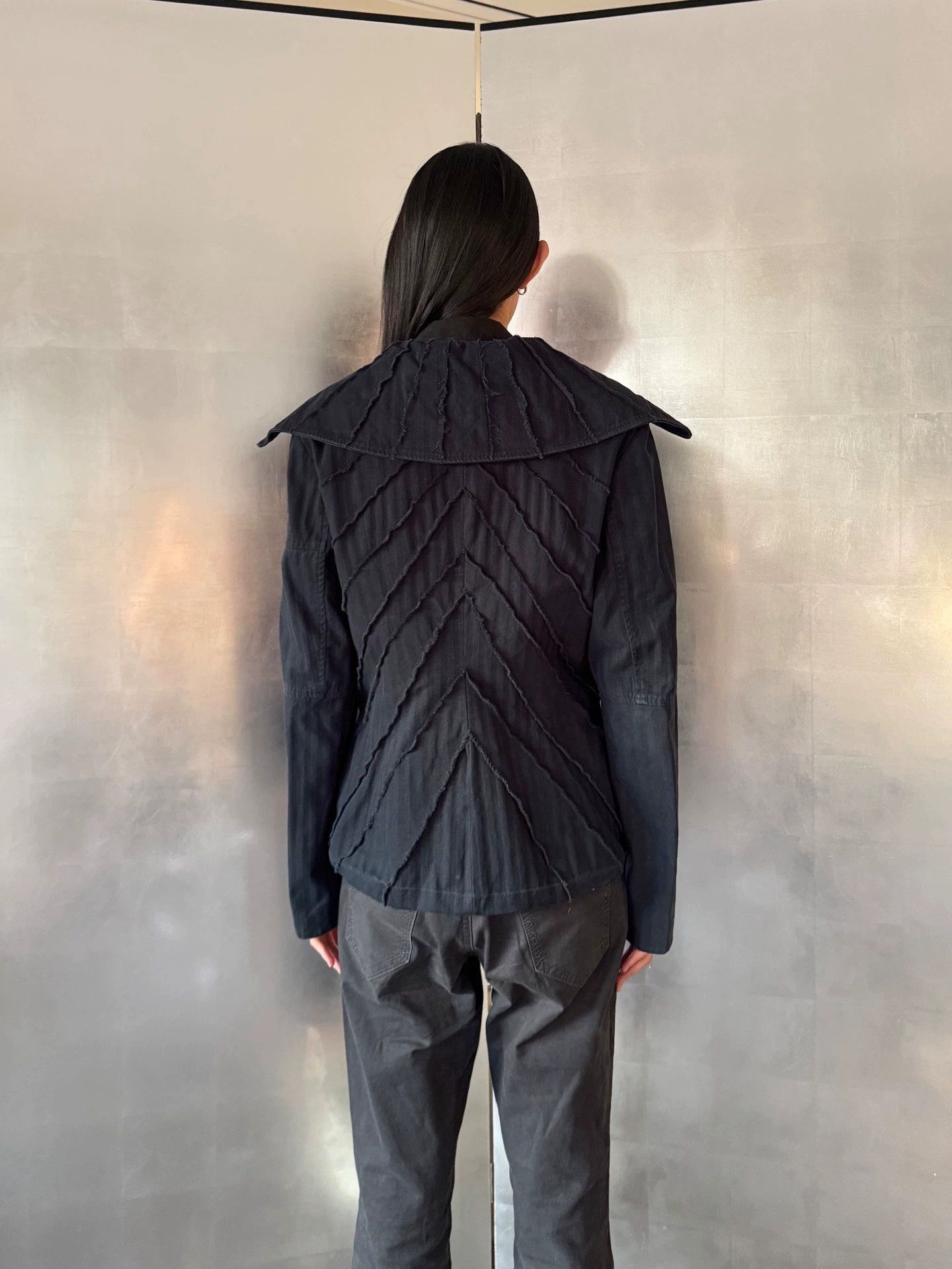 Vintage Vintage Italian Frayed-Collar Double-Zip Textured Waist Jacket L Size L / US 10 / IT 46 - 9 Thumbnail