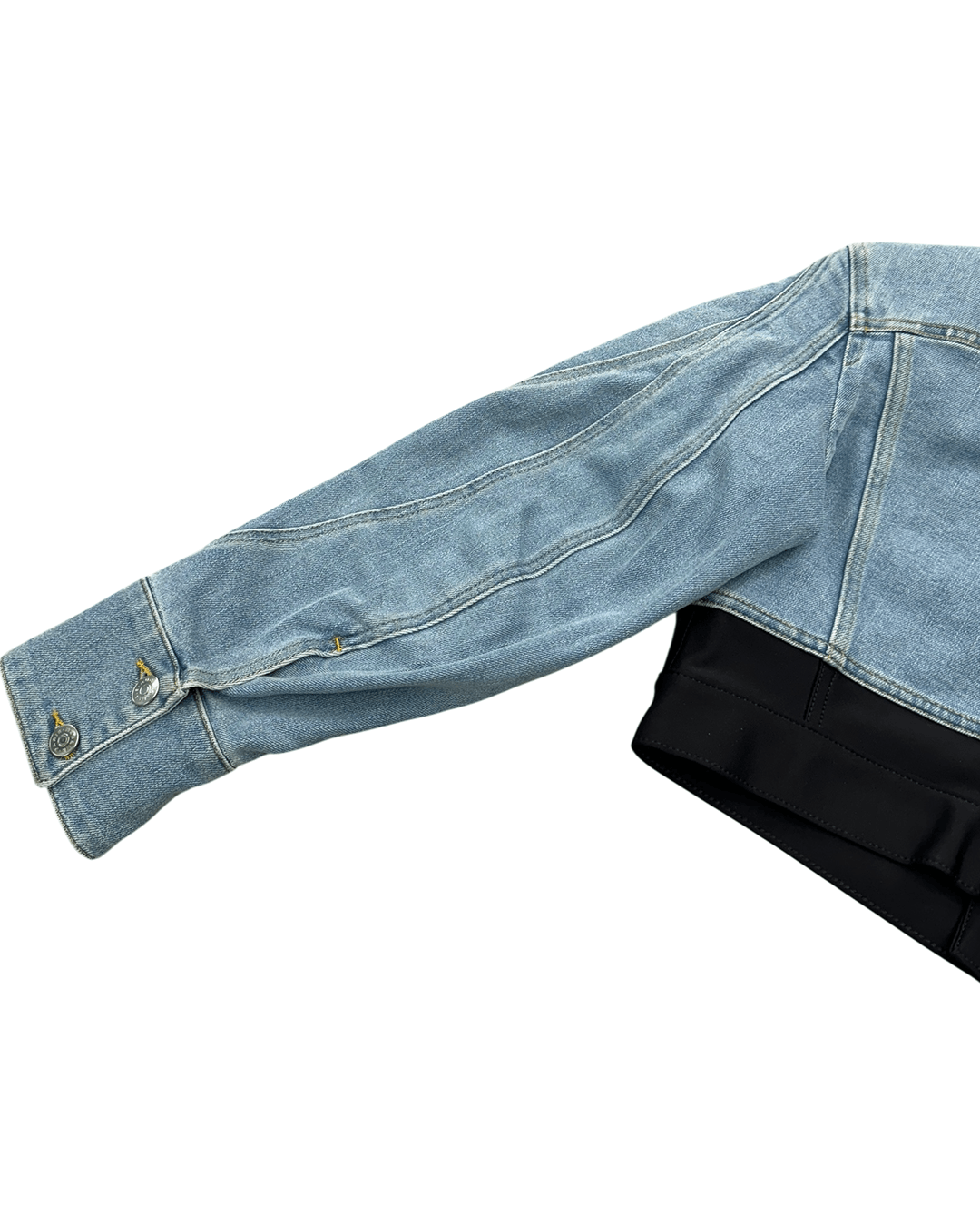 H&M × Mugler Mugler x H&M SS23 Defined-Waist Denim Crop Jacket Size M / US 6-8 / IT 42-44 - 9 Thumbnail