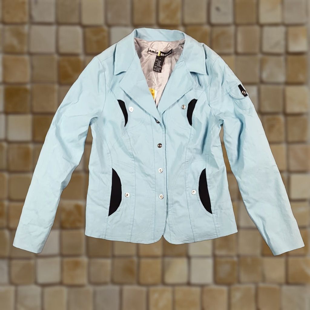 Vintage VINTAGE Jamie Sadock Womens Petite Small Stretch Button Up Windbreaker Jacket Shirt (Windbreaker) Size S / US 4 / IT 40 - 1 Thumbnail