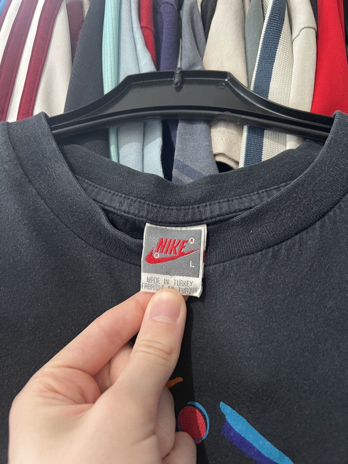 Jordan Brand × Nike × Vintage 90s VINTAGE NIKE AIR JORDAN JUMPMAN BIG LOGO AOP BAND TEE Size US L / EU 52-54 / 3 - 6 Thumbnail