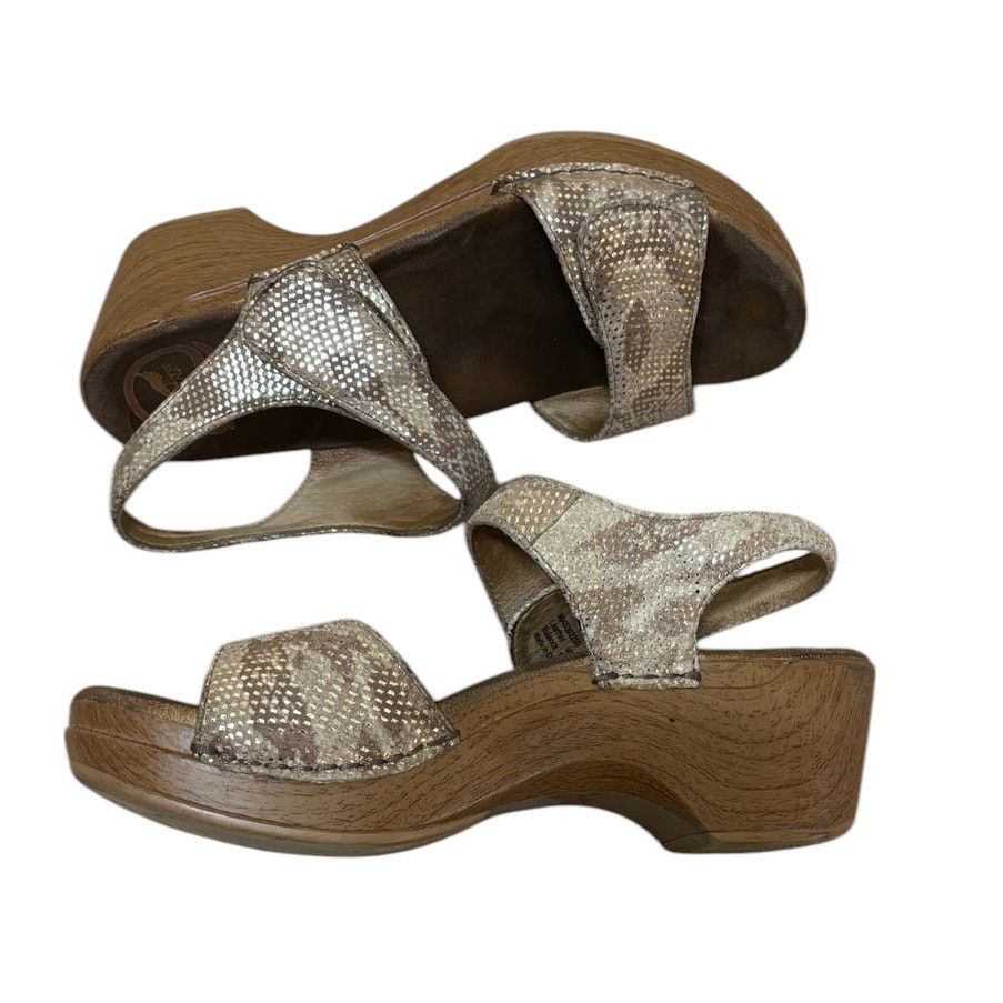Dansko Dansko Sandals Women 37 US 6 Brown Sonnet Gold Snake Chunky Size US 6 / IT 36 - 5 Thumbnail