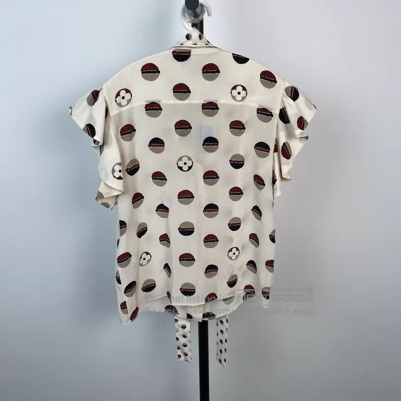 Louis Vuitton Louis Vuitton Polka-dot Ribbon Ruffle Shirt Size XXS / US 00 / IT 34 - 2 Thumbnail