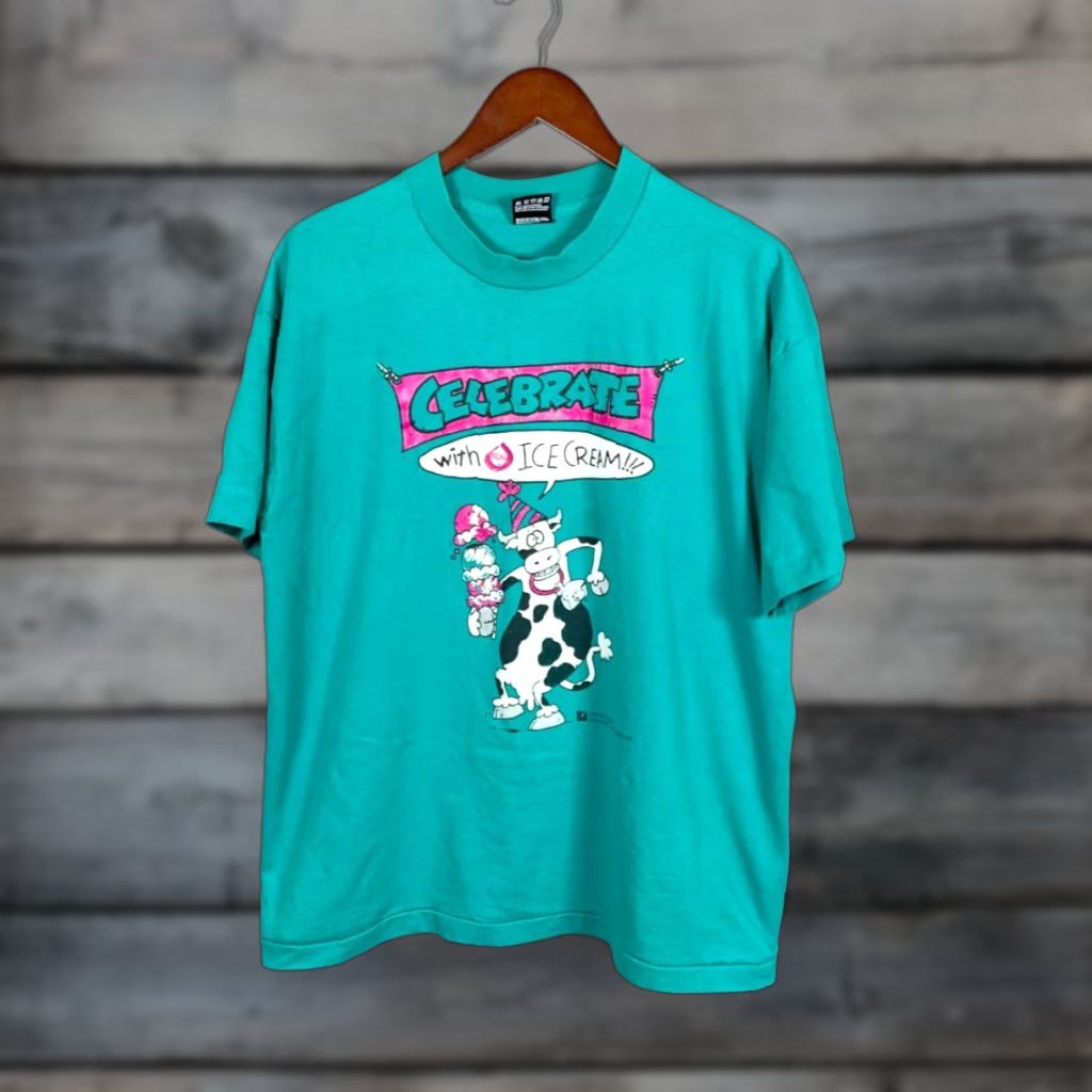 Fruit Of The Loom VINTAGE Michigan Dairy Ice Cream T-Shirt Adult XL Green 90s Fruit of the Loom Mens Cardi Size US XL / EU 56 / 4 - 1 Thumbnail
