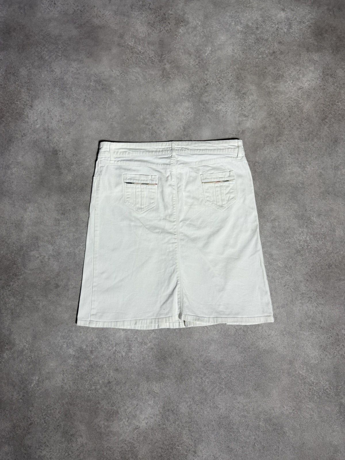 Burberry × Vintage Burberry Vintage Midi Skirt White 90s Size 30" / US 8 / IT 44 - 5 Thumbnail
