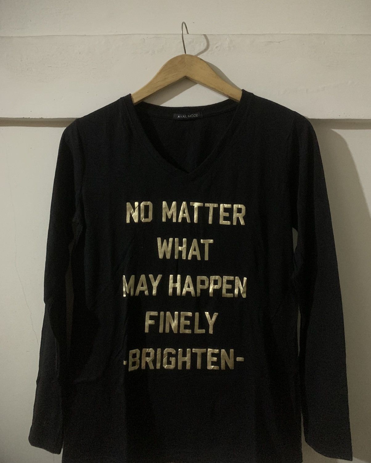Japanese Brand Japanese AvailMode Poem LongSleeve quote tee Shirt Size US L / EU 52-54 / 3 - 5 Thumbnail