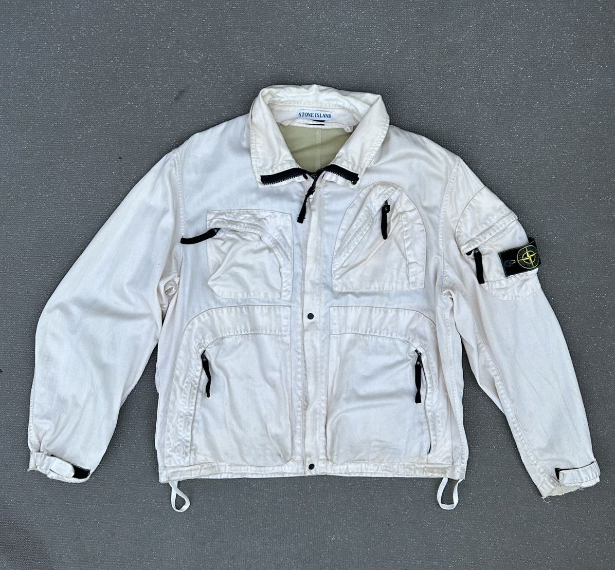 Stone Island Stone island SS1995 Raso Gommato White Multi Pocket Jacket Size US M / EU 48-50 / 2 - 1 Thumbnail