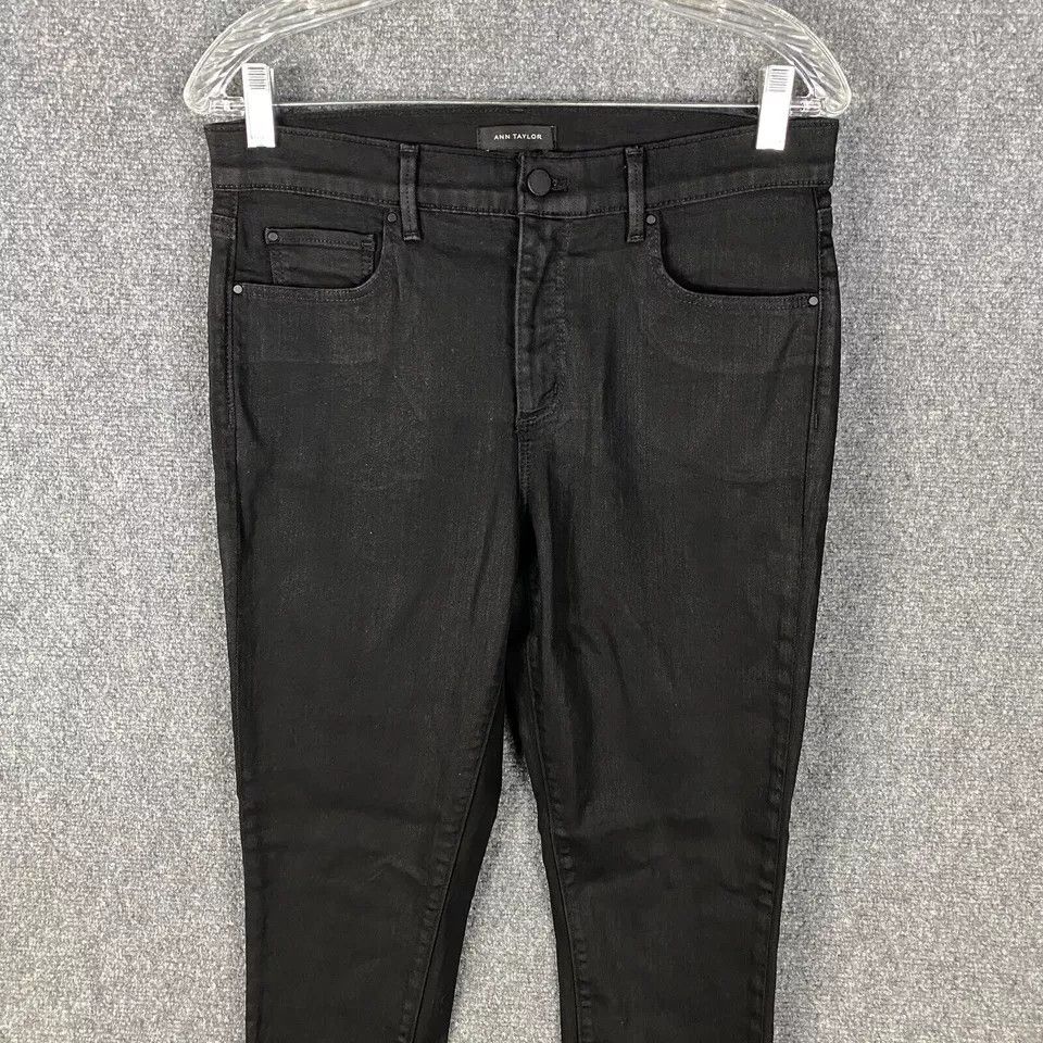 Ann Taylor Ann Taylor Jeans Women's Size 8 Skinny Denim Black Lyocell Size 30" / US 8 / IT 44 - 2 Thumbnail