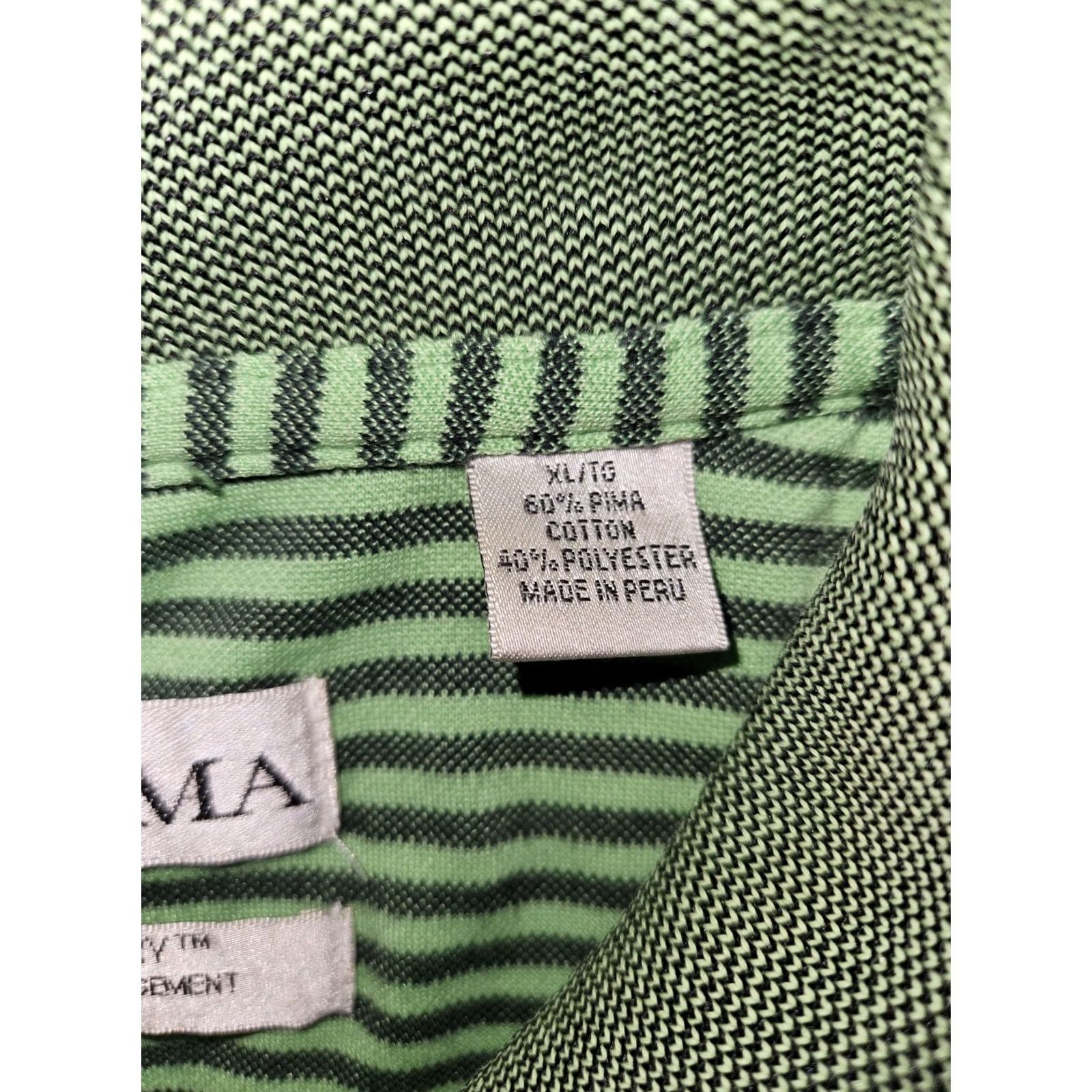 Vintage VINTAGE Teháma Polo Shirt Men XL Green Striped 60% Pima Cotton Hang'em Dry Golf Striped Embroidered Logo Short Sleeve Collared M Size US XL / EU 56 / 4 - 3 Thumbnail