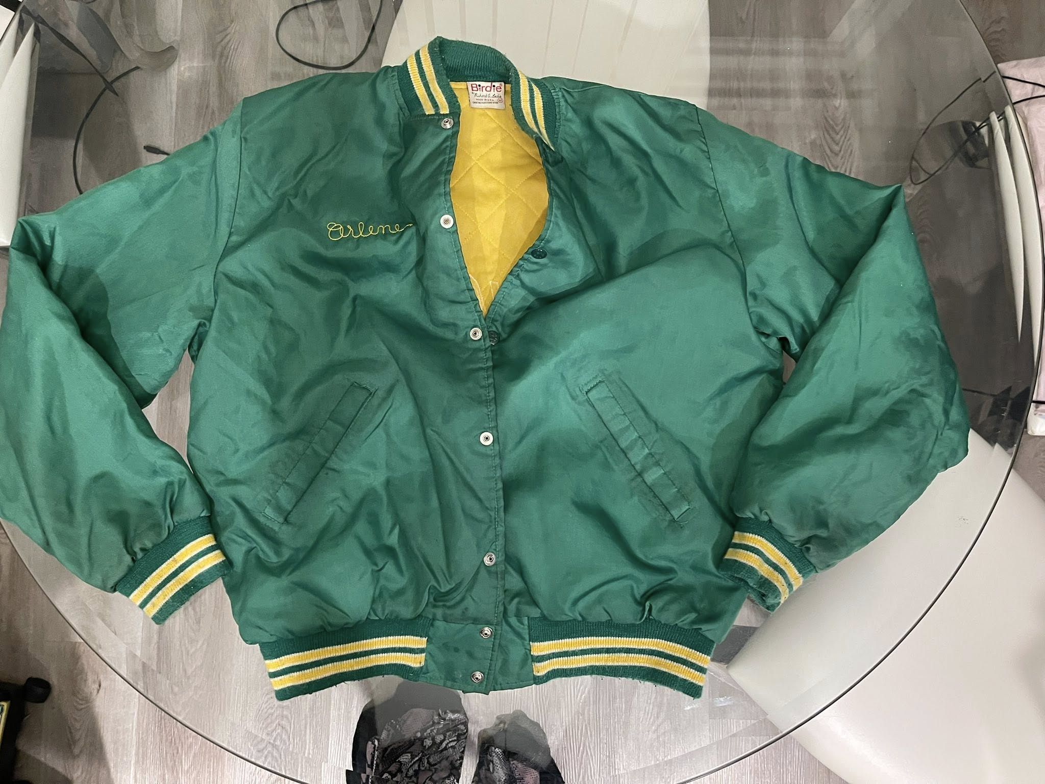 Bad Birdie Braves Green & Yellow Bomber Jacket Size US M / EU 48-50 / 2 - 1 Thumbnail