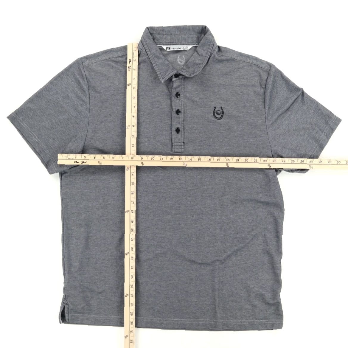 TravisMathew Travis Mathew HW Horseshoe Cotton Blend Solid Polo Shirt Gray 2XL Men Shirt Polo Short Sleeve Slim Mens Size US XXL / EU 58 / 5 - 3 Thumbnail