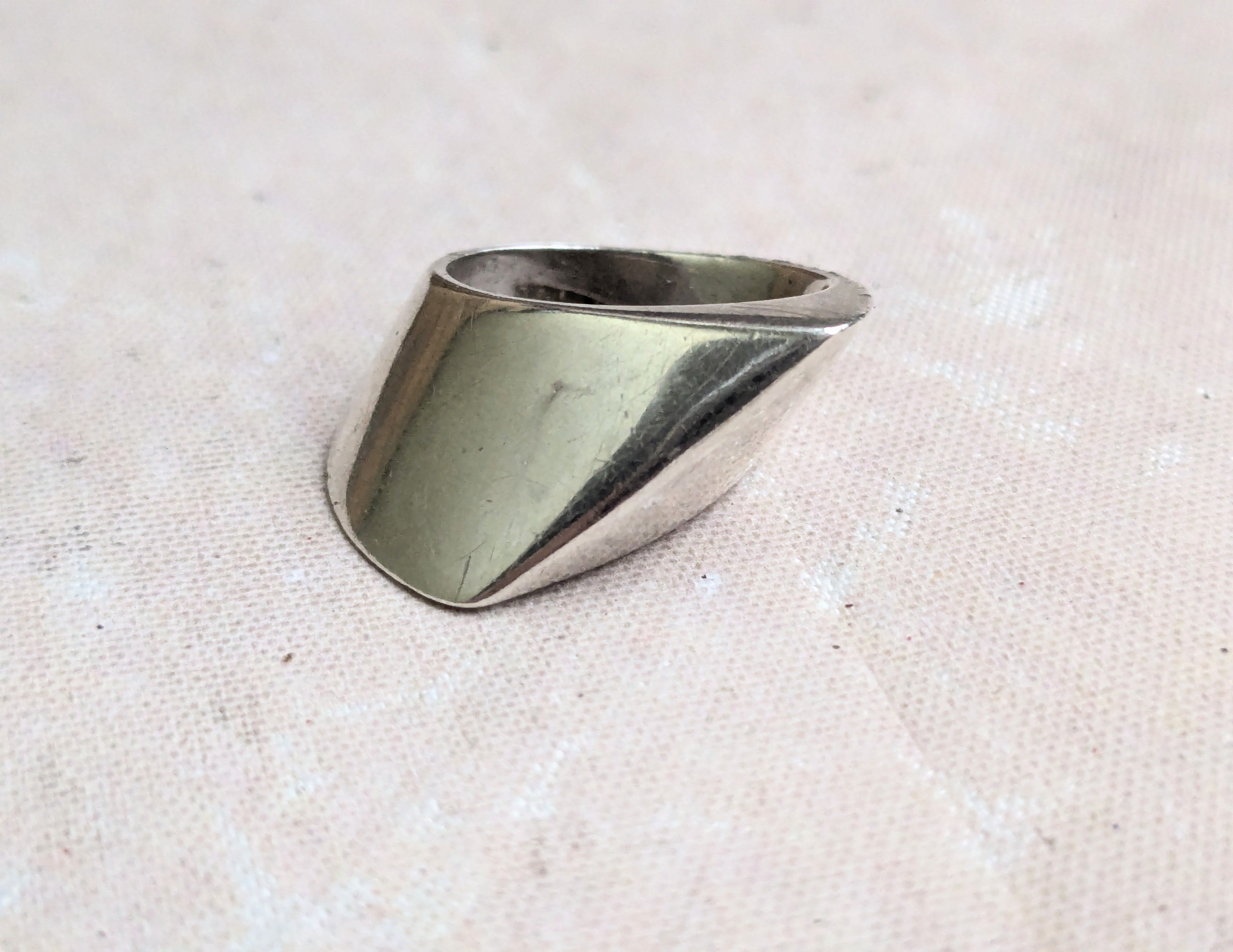 Sterling Silver Vintage Sterling Silver Ring Abstract Modernist 5.5 Size ONE SIZE - 4 Thumbnail