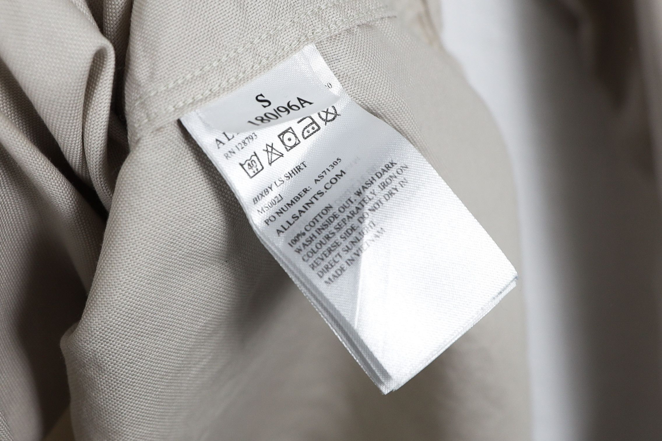 Allsaints Allsaints Bixby Logo Beige Shirt Small Size US S / EU 44-46 / 1 - 6 Thumbnail