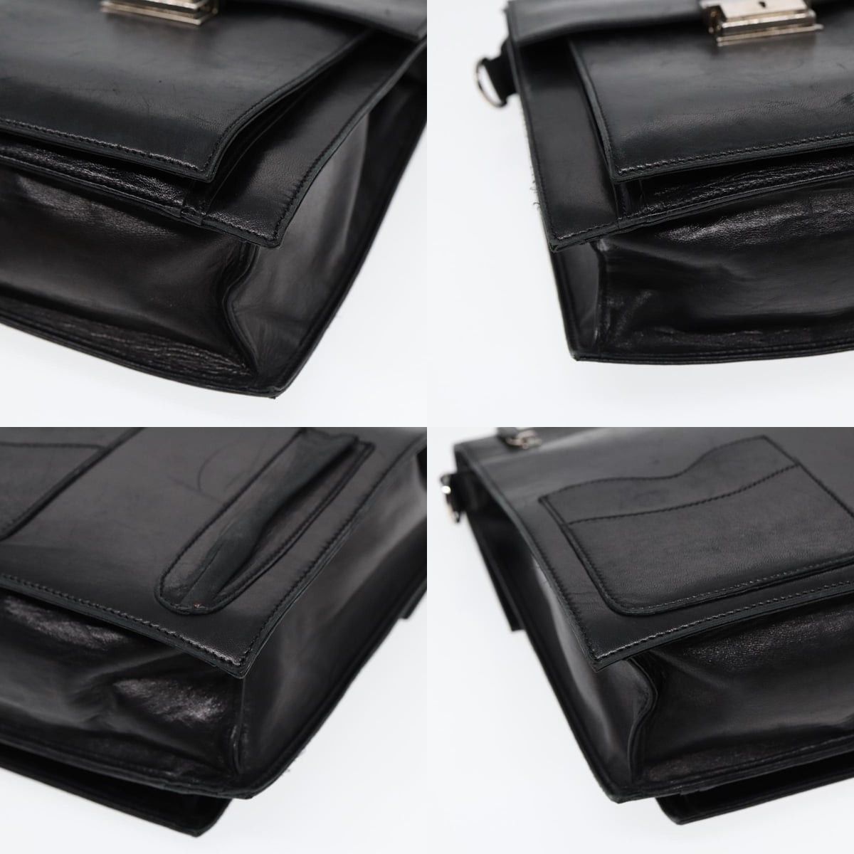Fendi FENDI Hand Bag Leather Black Silver Size ONE SIZE - 10 Thumbnail