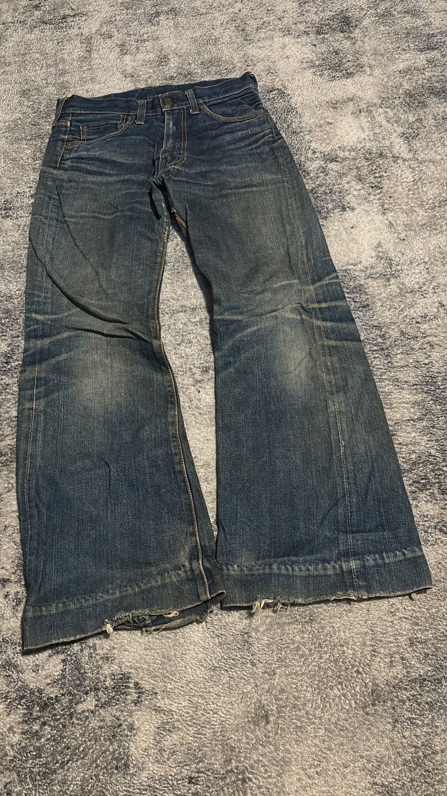 Vintage vintage 1970s big stone bootcut flare denim Size US 30 / EU 46 - 2 Thumbnail