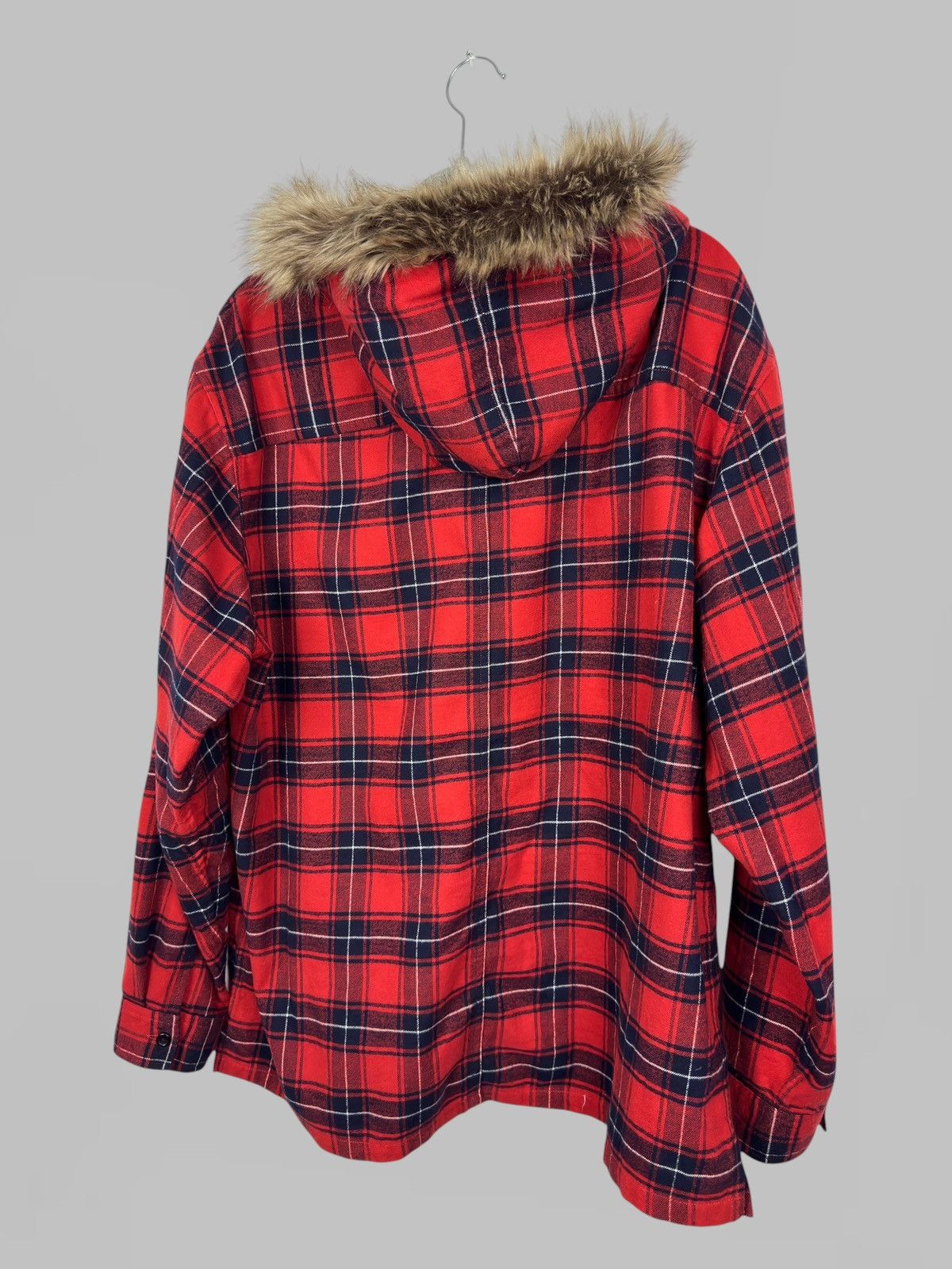Supreme SUPREME PLAID CHECKED RED FUR HOOD LINED JACKET SIZE L NEW Size US L / EU 52-54 / 3 - 6 Thumbnail